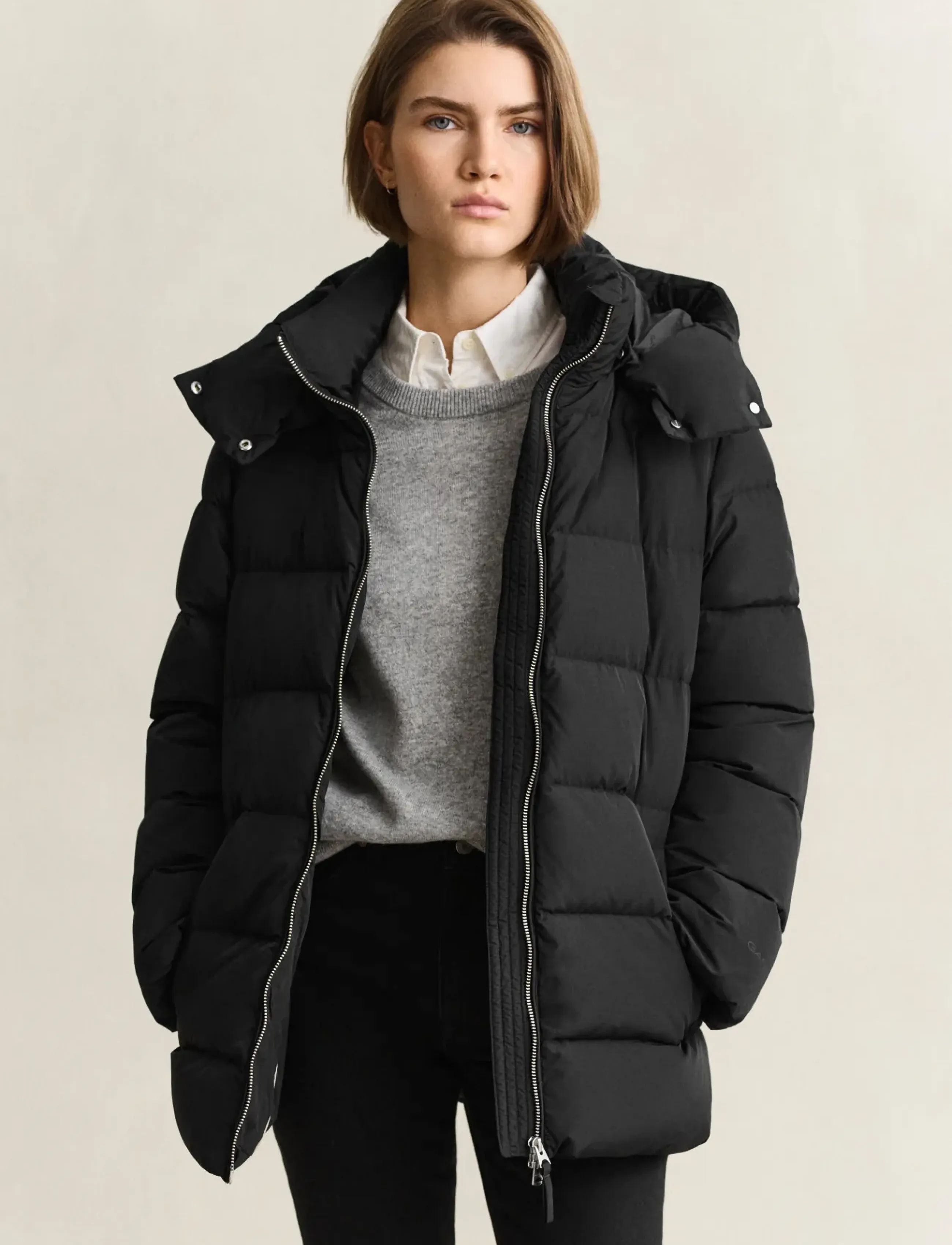 Gant MID LENGTH DOWN JACKET - Winter jackets - BLACK / black
