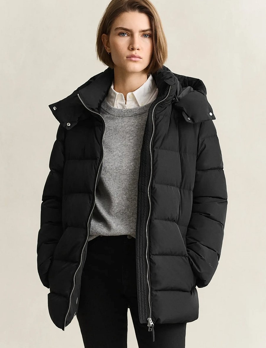 Gant - MID LENGTH DOWN JACKET - winterjacken - black - 0