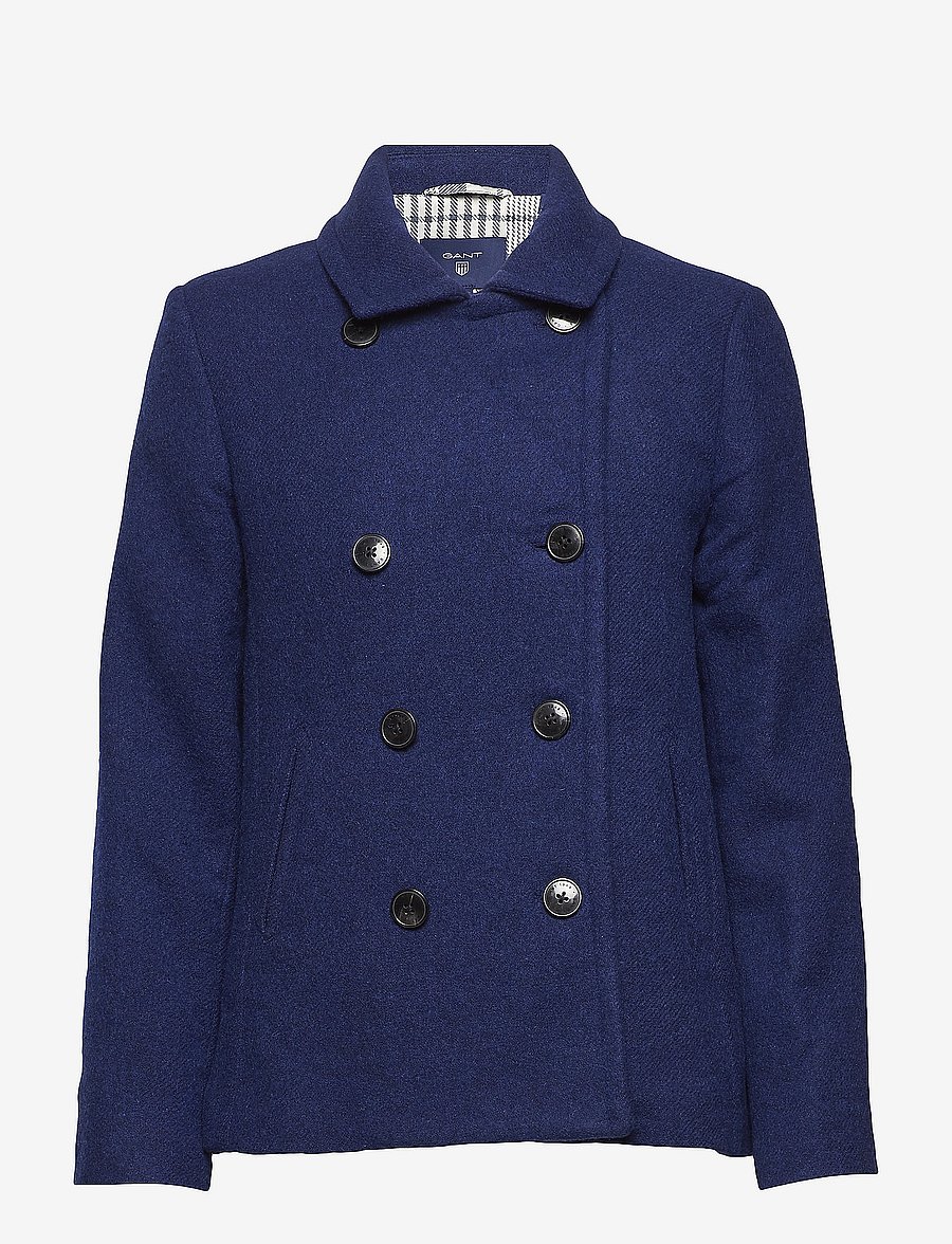 GANT - O1. WOOL PEA COAT - persian blue - 1