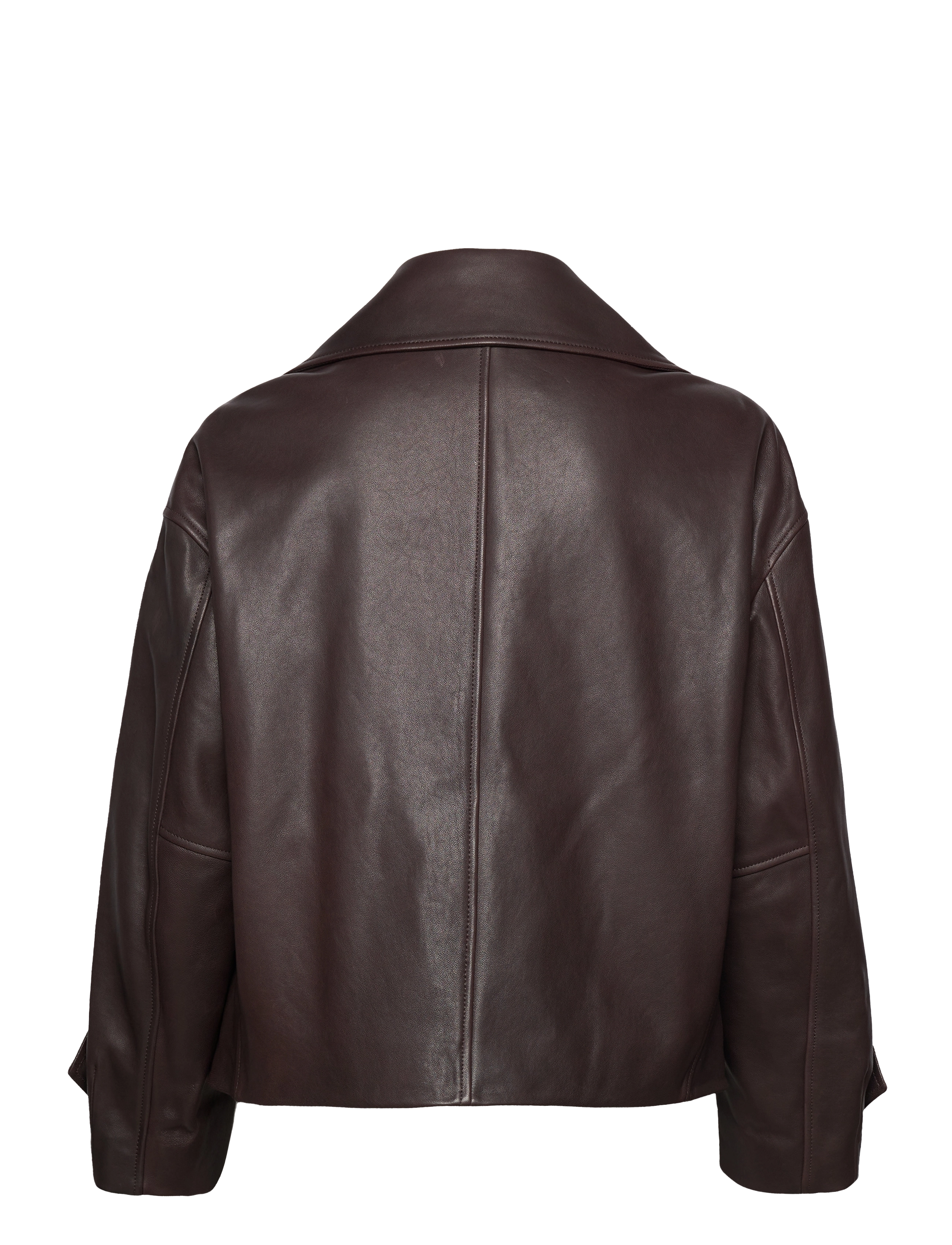 GANT - D1. LEATHER CROPPED JACKET - cocoa bean - 1