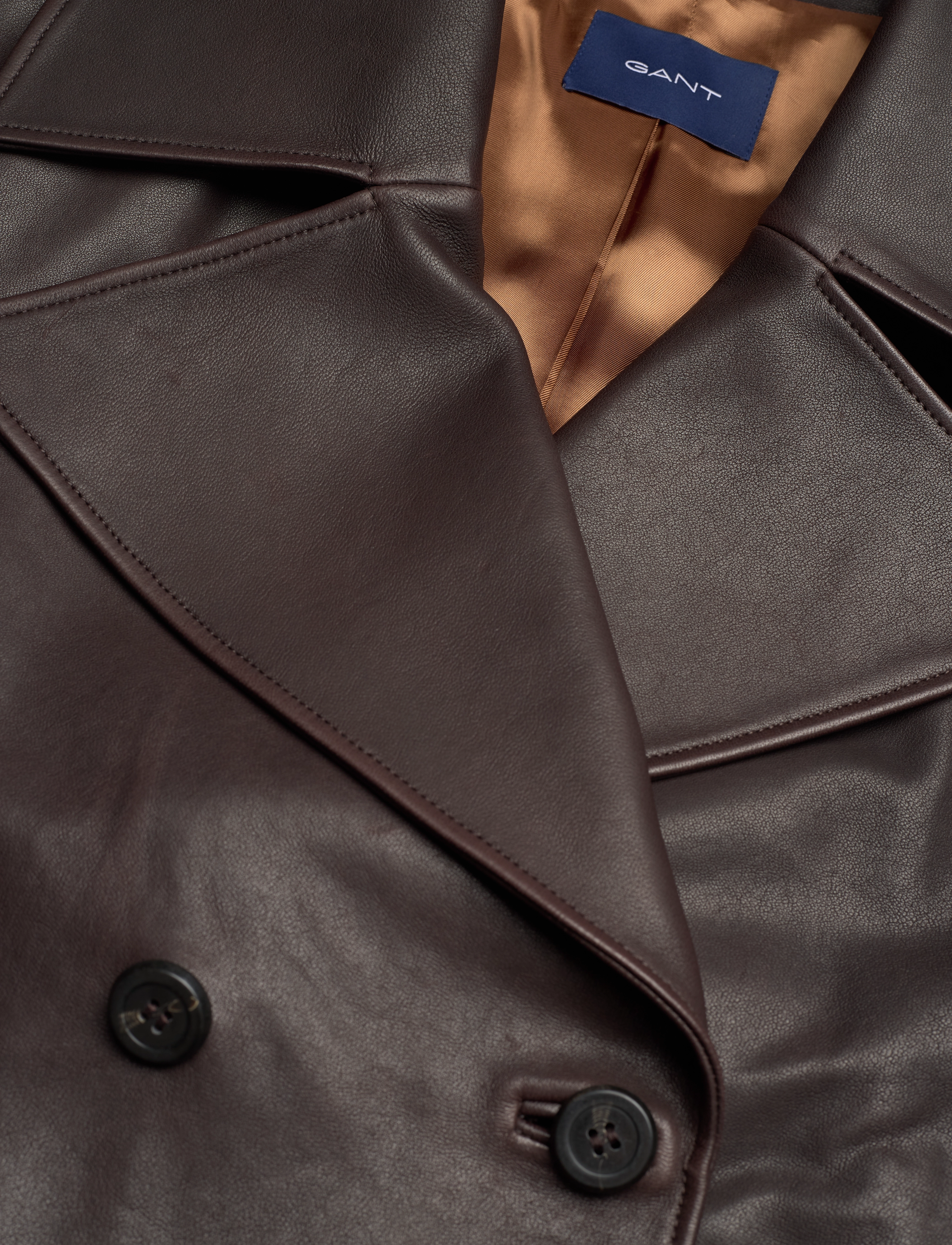 GANT - D1. LEATHER CROPPED JACKET - cocoa bean - 2