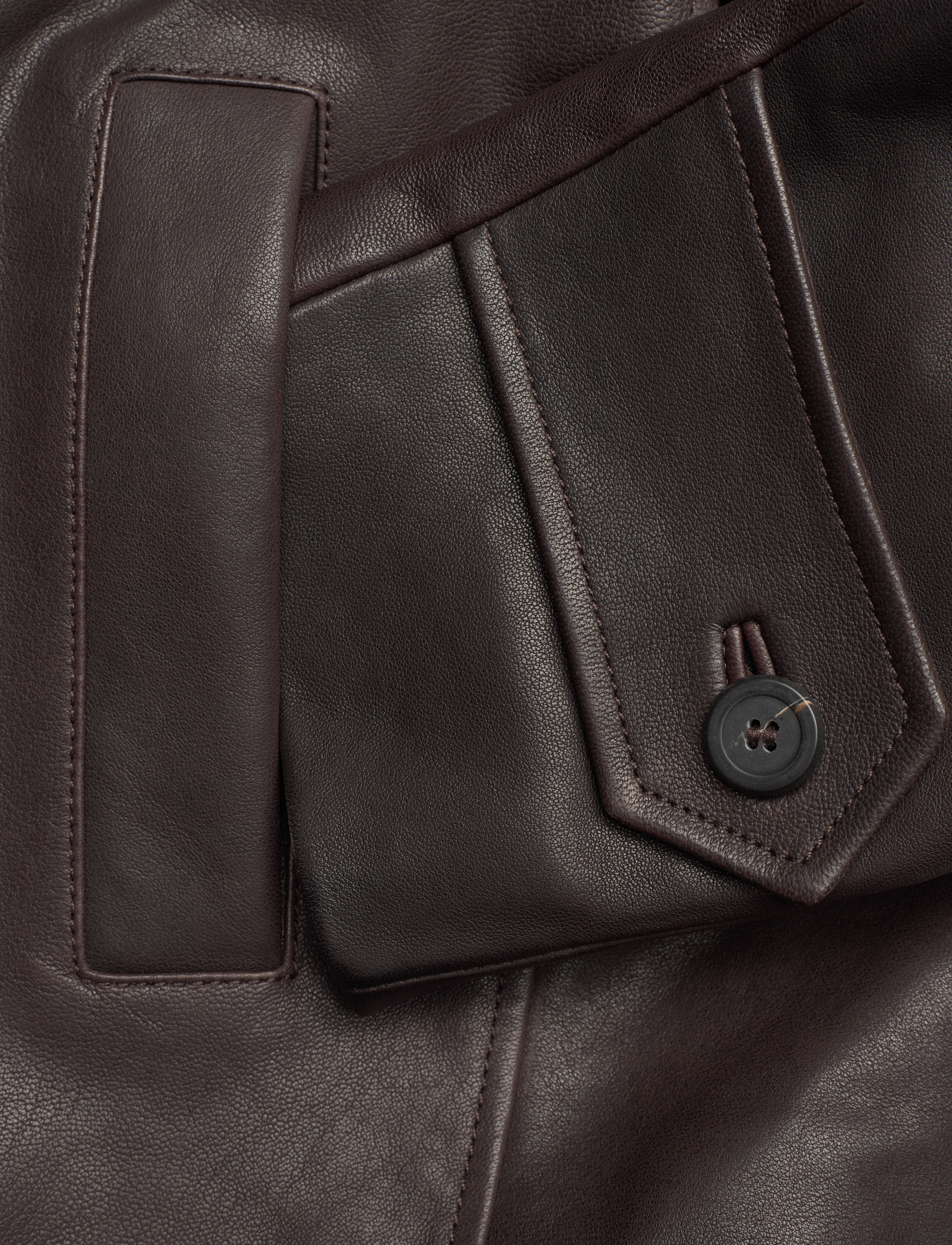 GANT - D1. LEATHER CROPPED JACKET - cocoa bean - 3