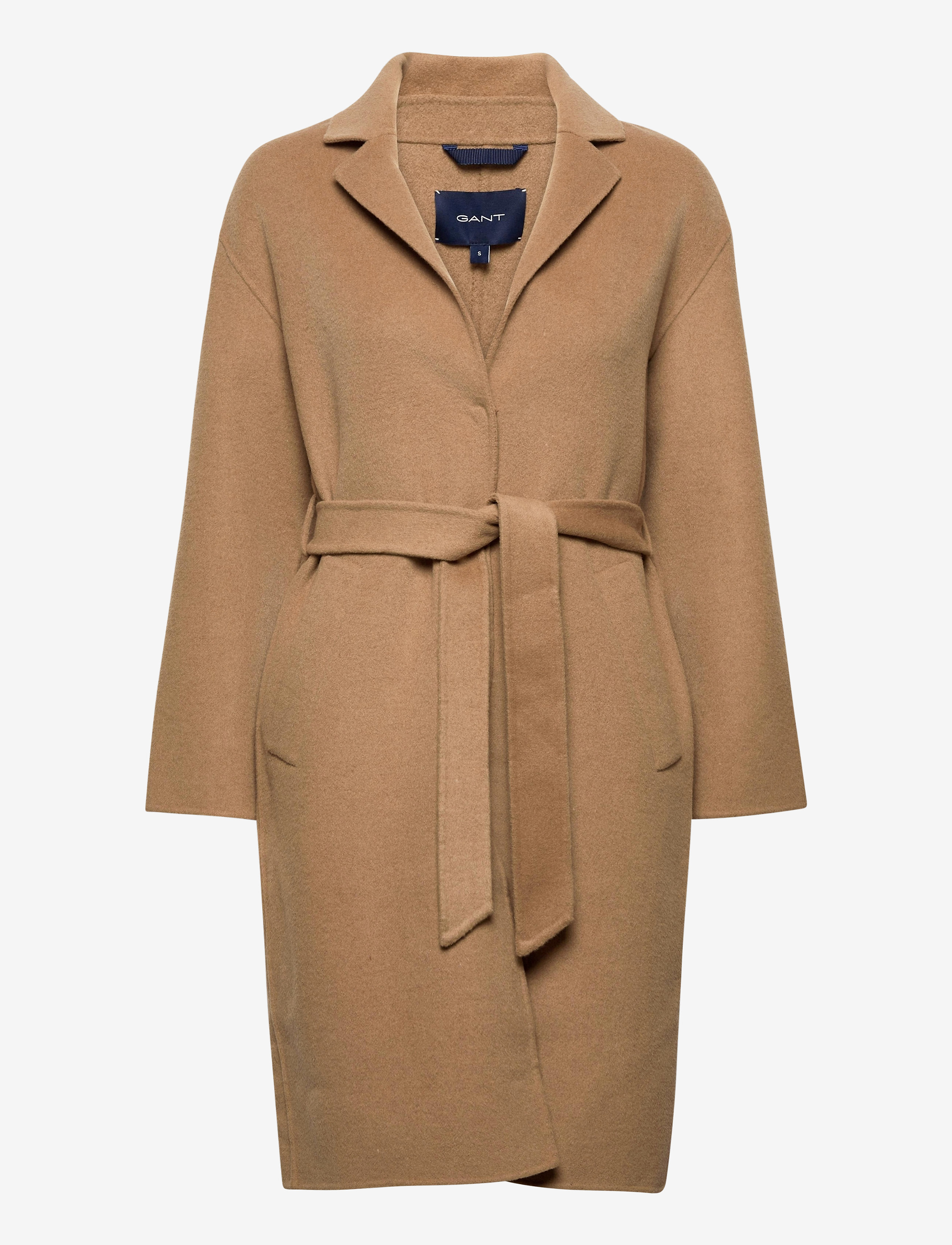 GANT - D1. WOOL BLEND BELTED COAT - warm khaki - 0