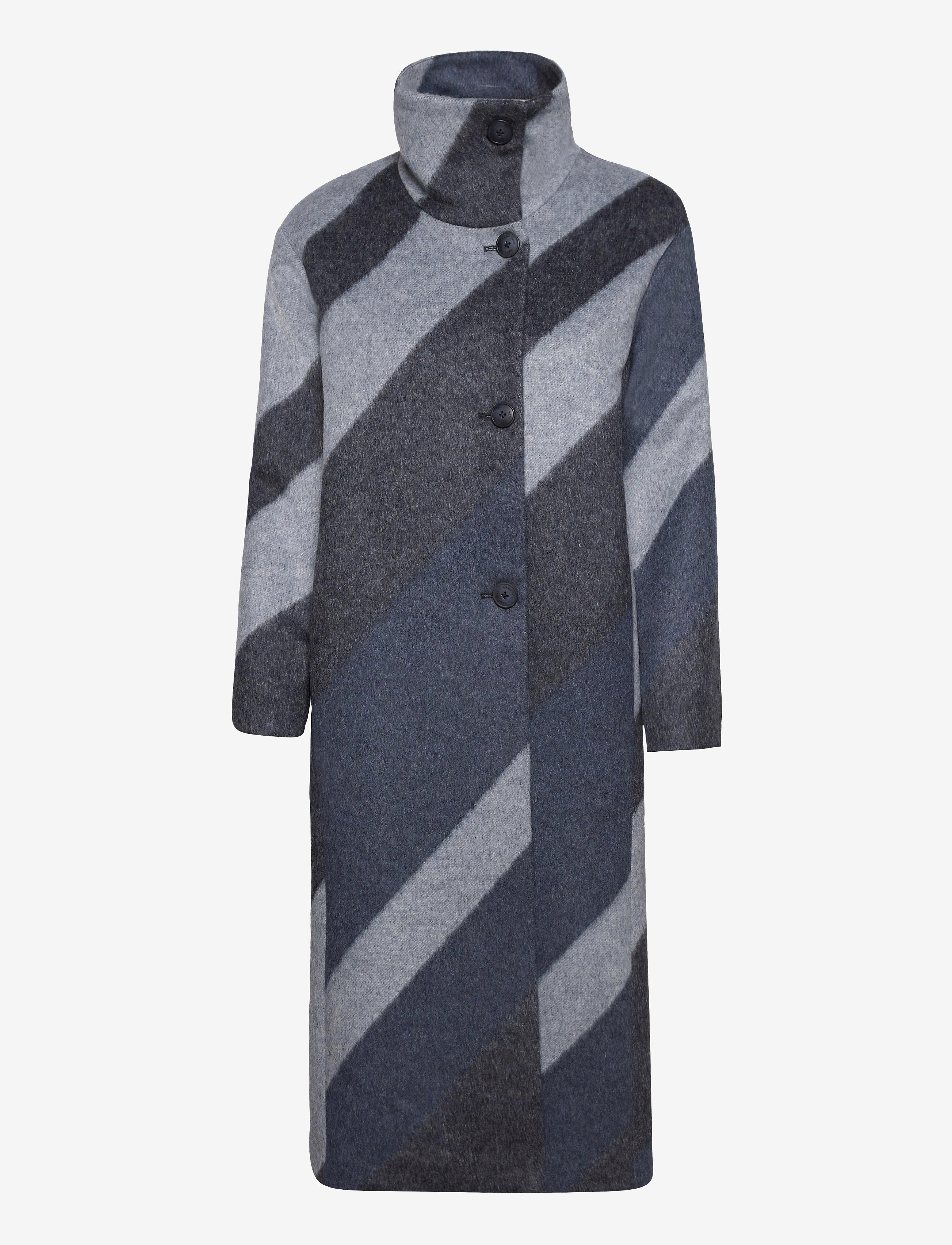 GANT - D2. GRAPHIC FUNNEL NECK WOOL COAT - crisp blue - 0