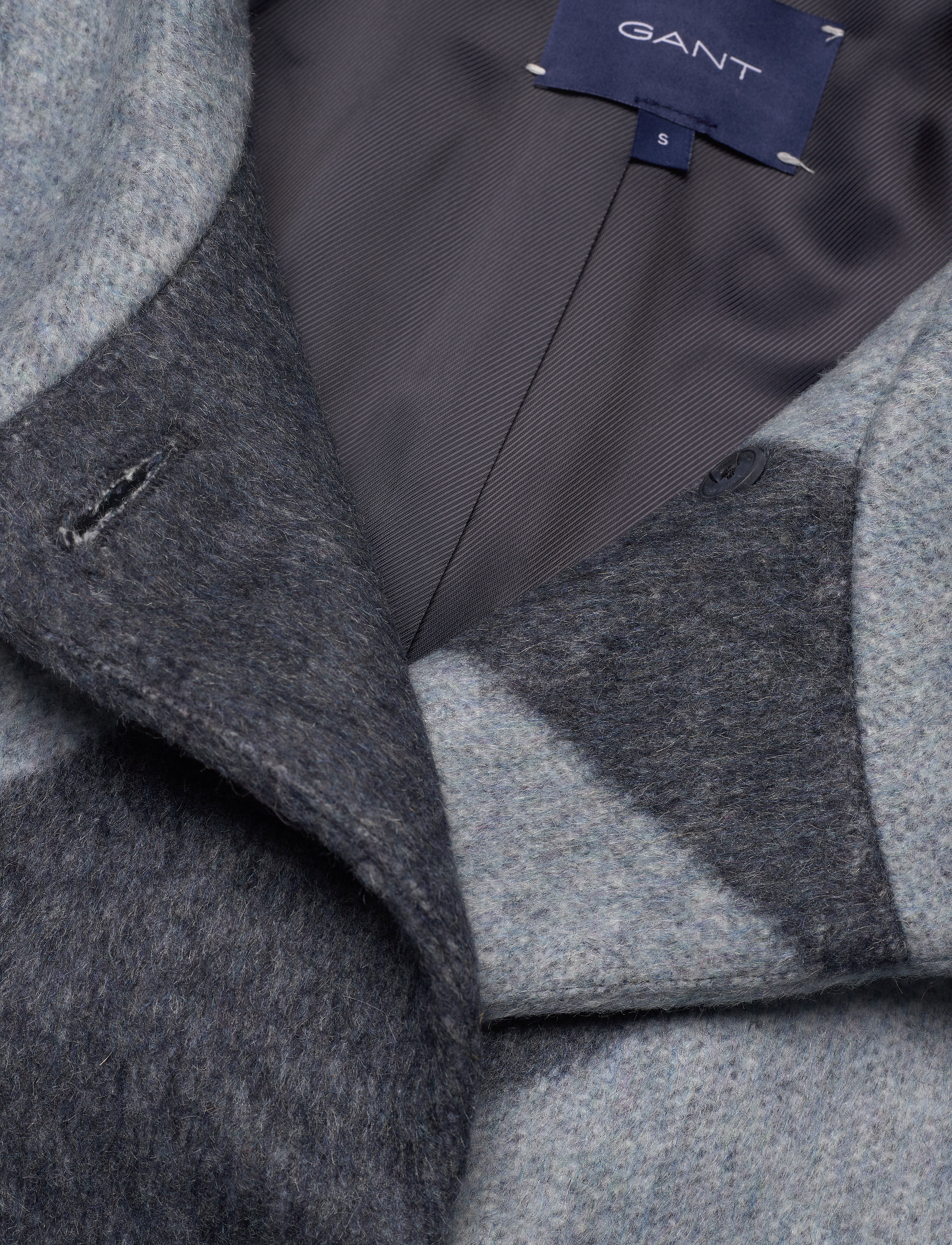 GANT - D2. GRAPHIC FUNNEL NECK WOOL COAT - crisp blue - 2