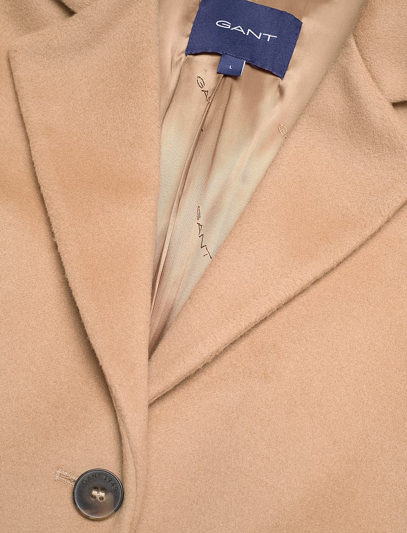 GANT - WOOL BLEND TAILORED COAT - dark khaki - 5