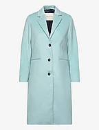 WOOL BLEND TAILORED COAT - DUSTY TURQUOISE