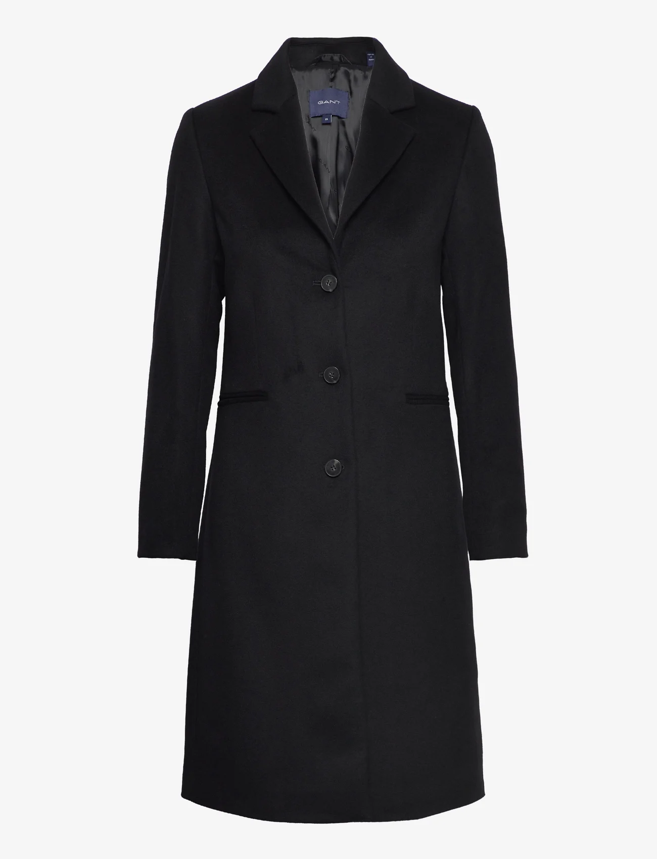 GANT - WOOL BLEND TAILORED COAT - winter coats - ebony black - 0