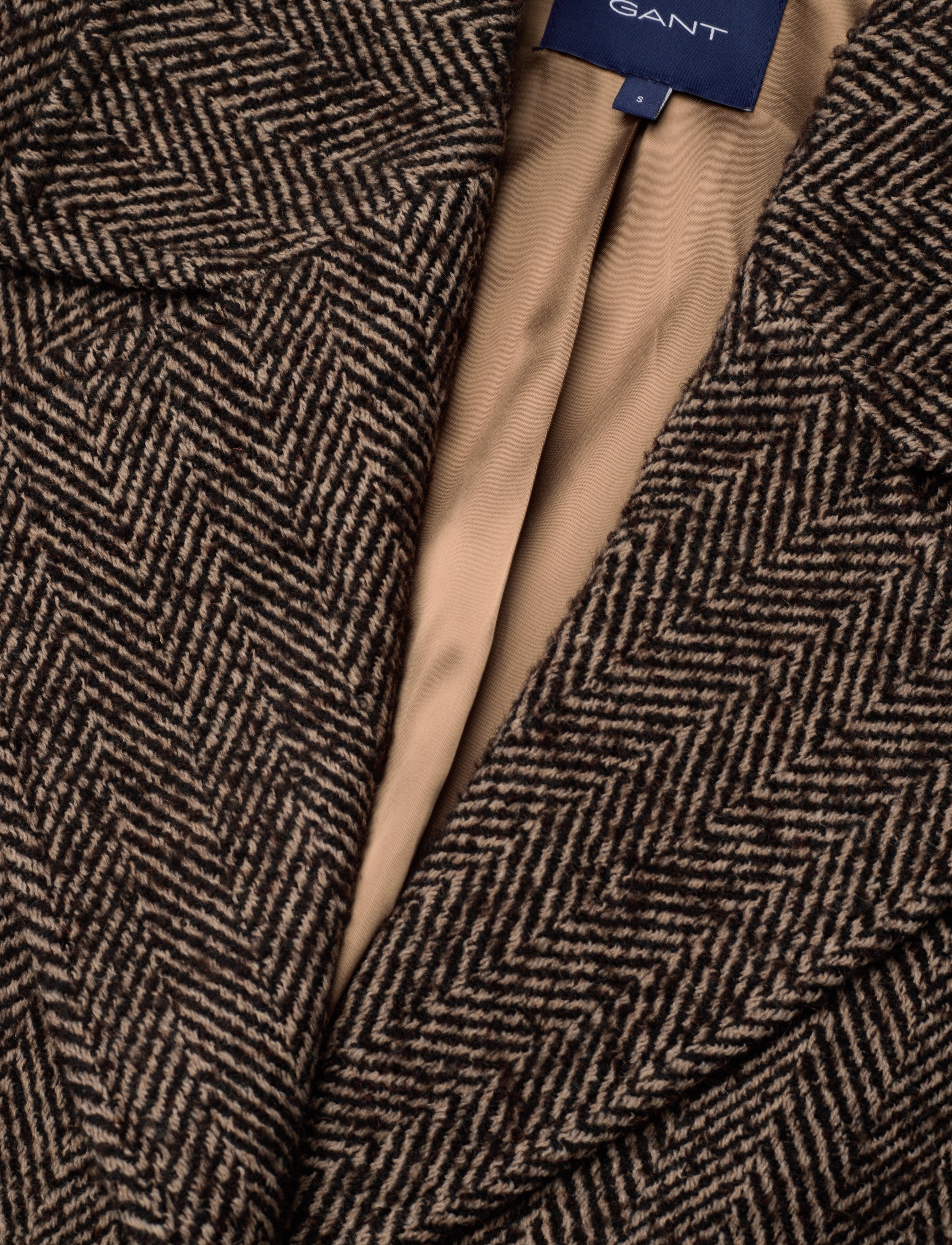 GANT - D1. HERRINGBONE OVERCOAT - roasted walnut - 2