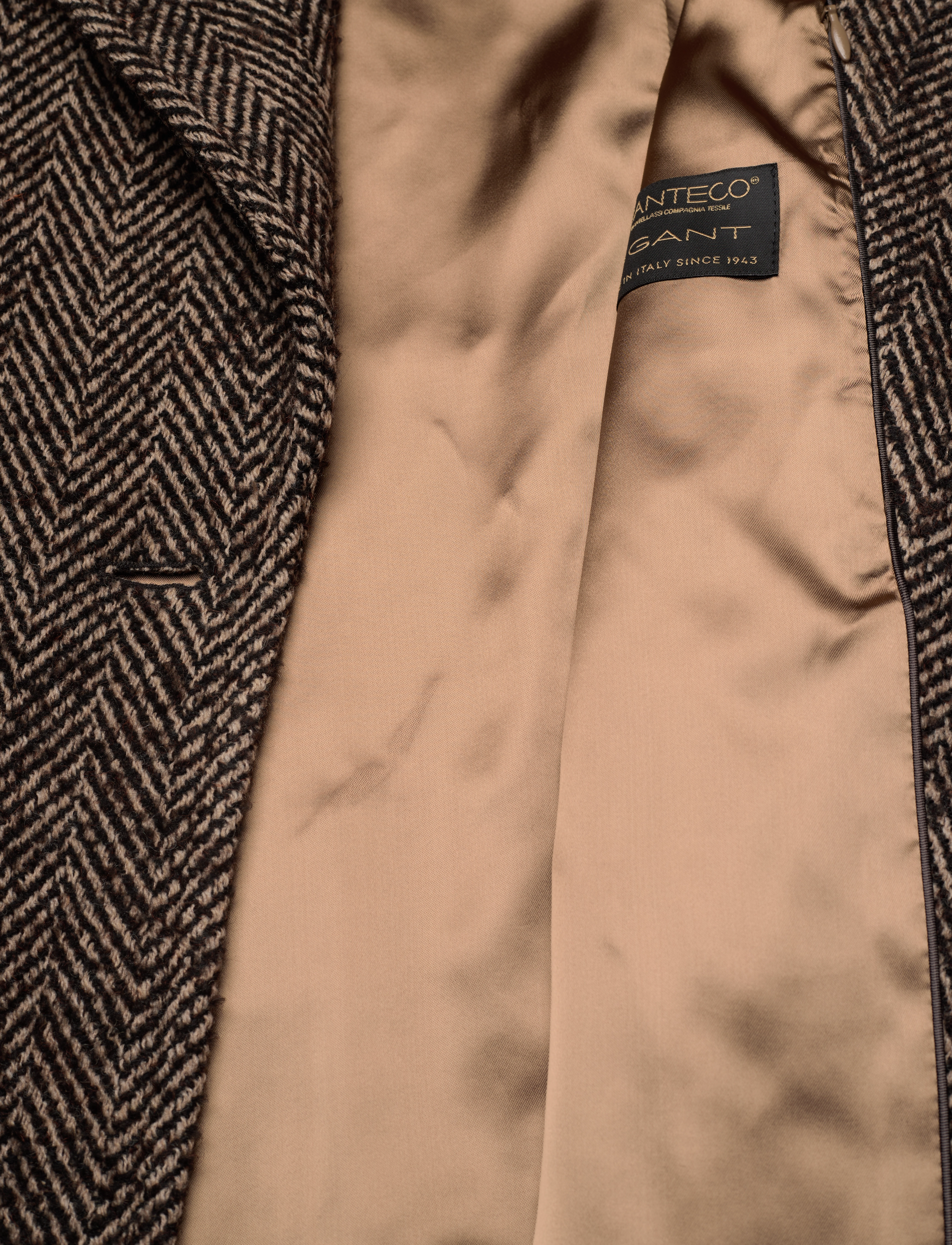 GANT - D1. HERRINGBONE OVERCOAT - roasted walnut - 4