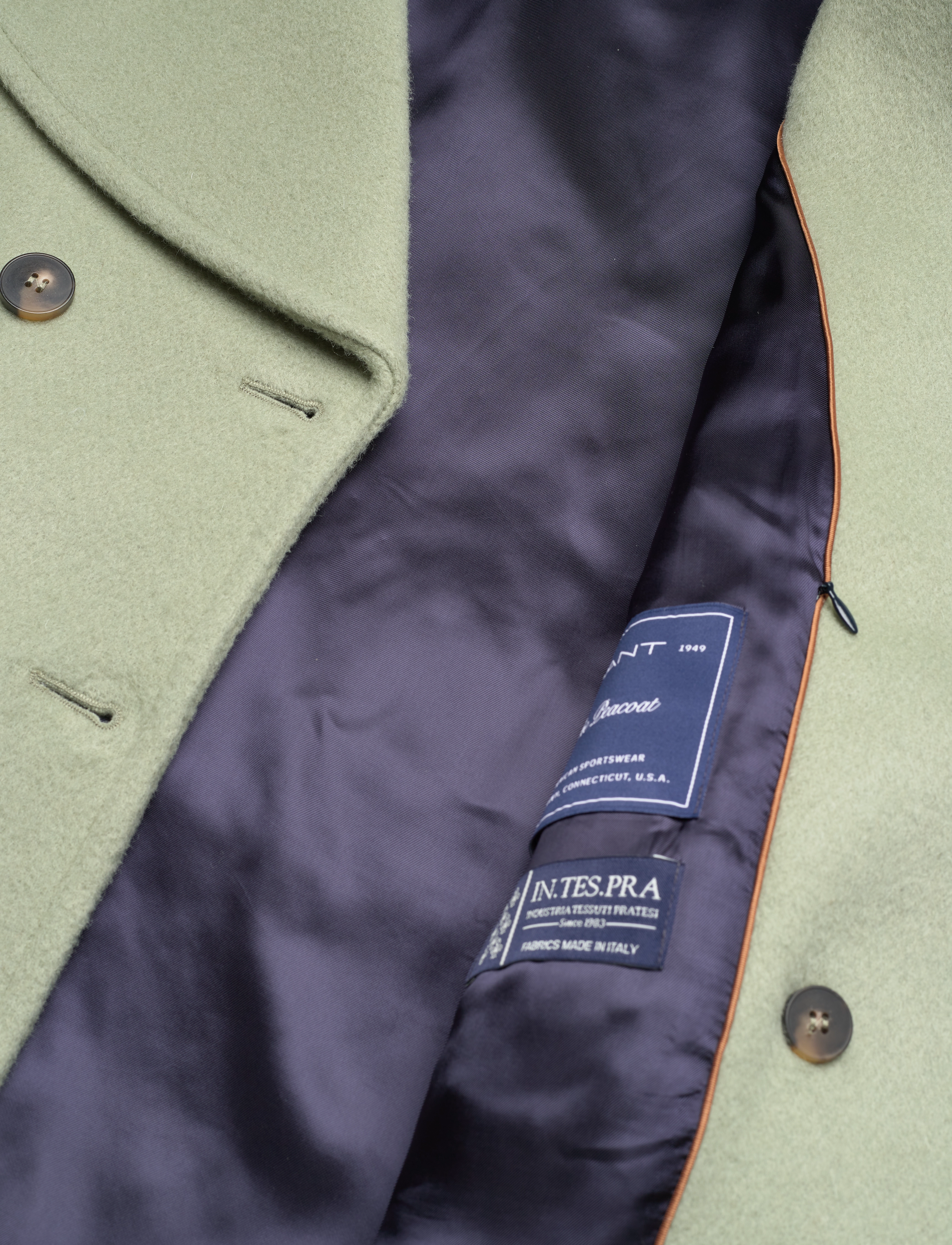 GANT - D2. OVERSIZED PEACOAT - eucalyptus green - 5