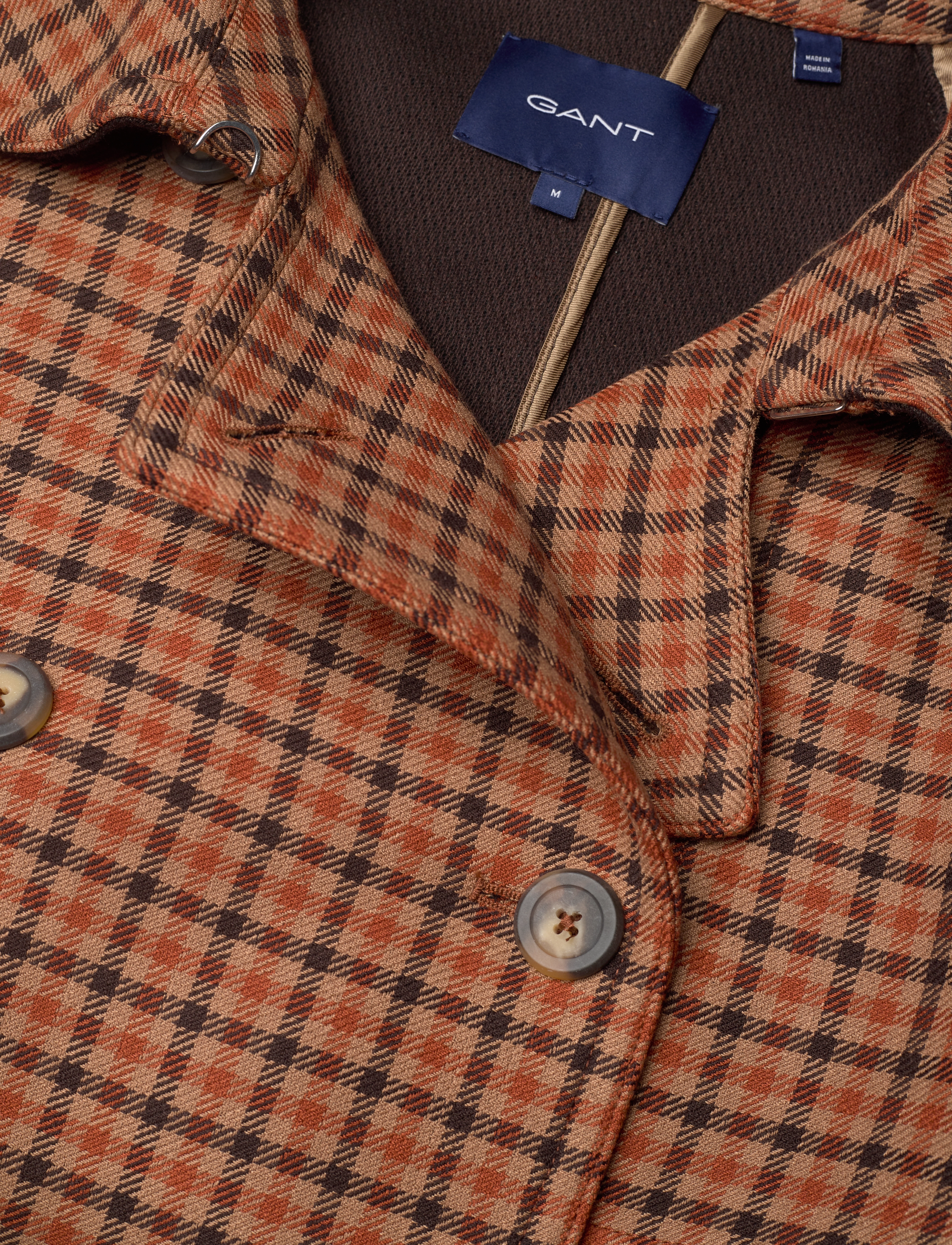 GANT - D1. CHECK TRENCH COAT - golden orange - 2