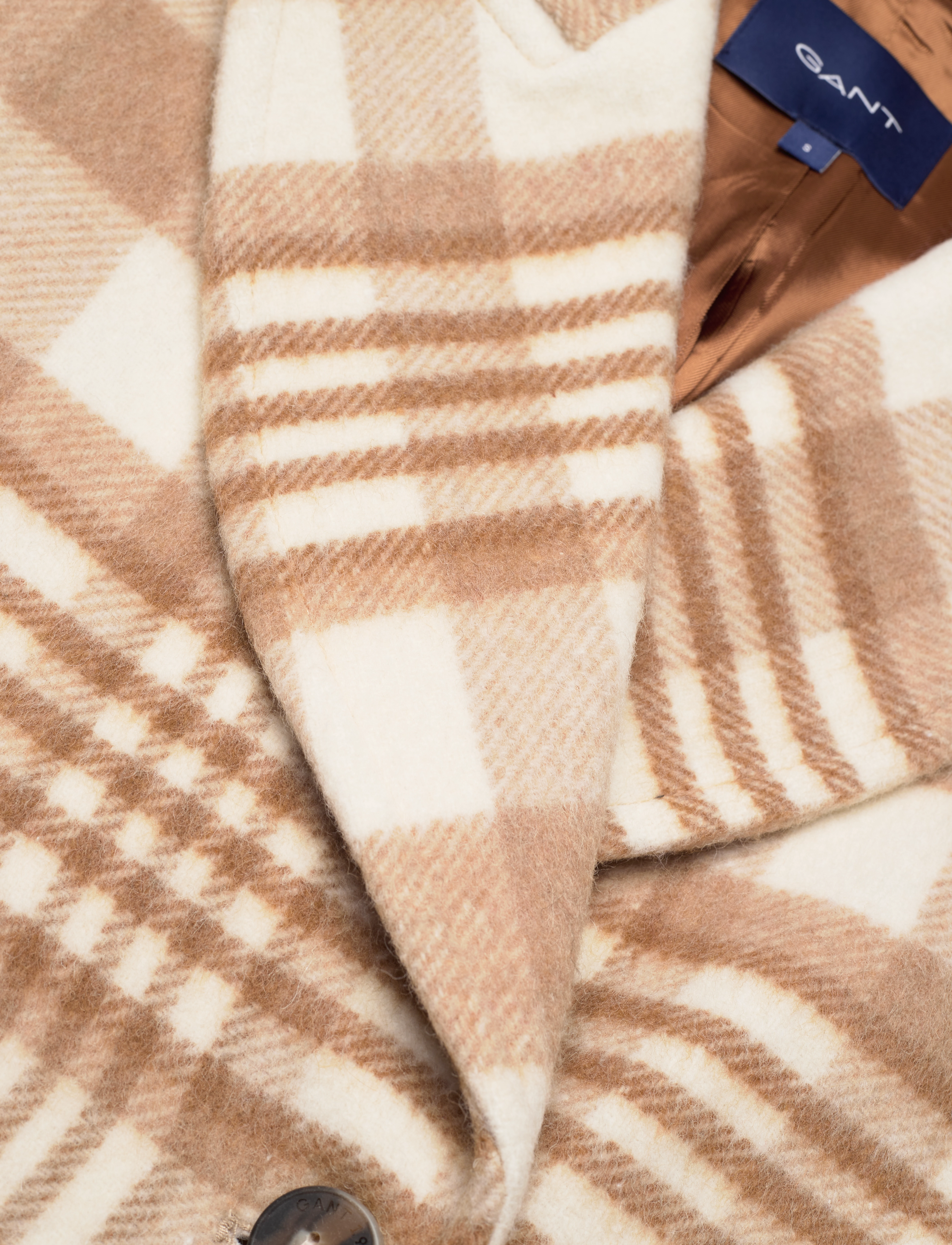 GANT - D2. CHECKED OVERCOAT - light beige melange - 2
