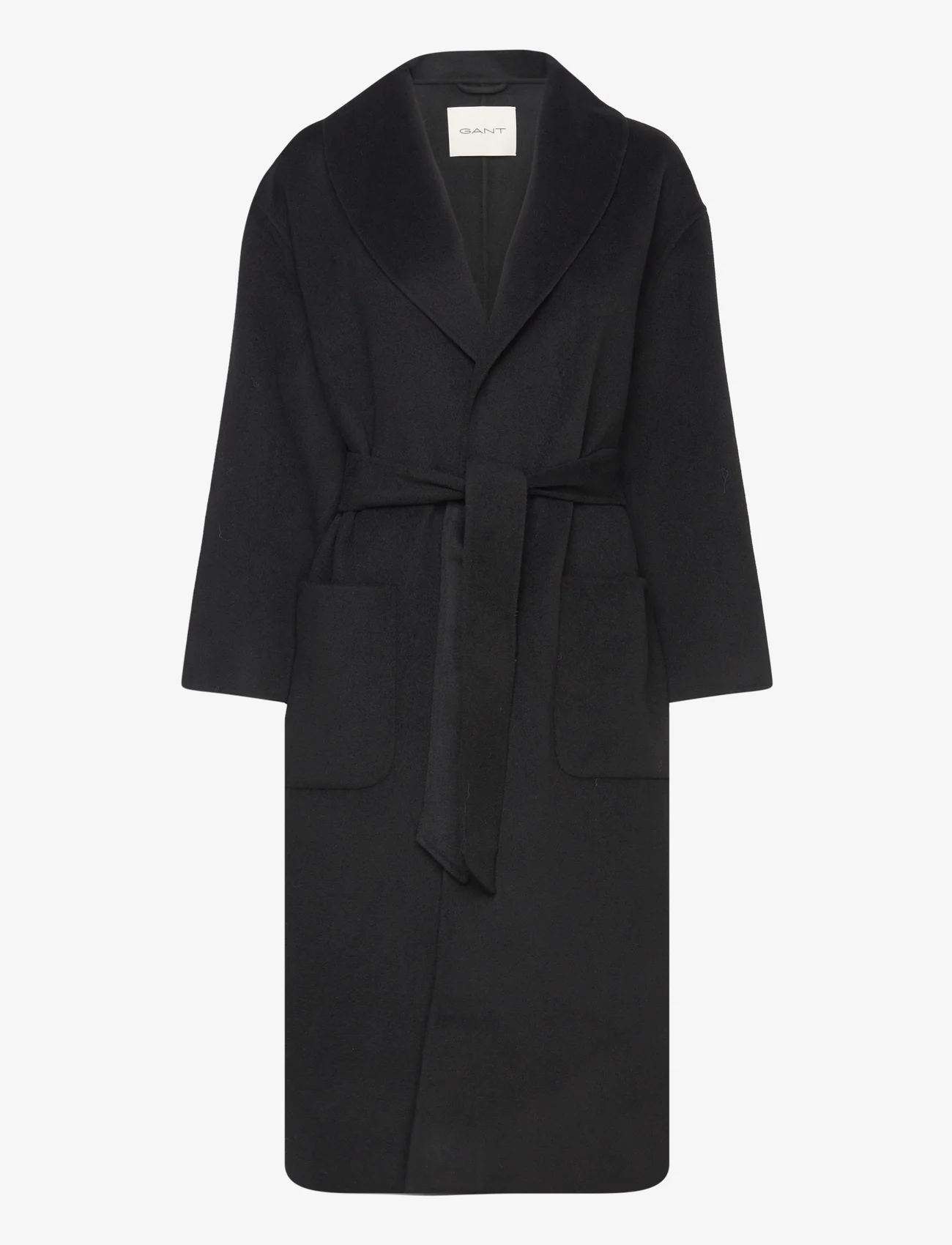 GANT - HANDSTITCHED BELTED COAT - winter coats - ebony black - 0