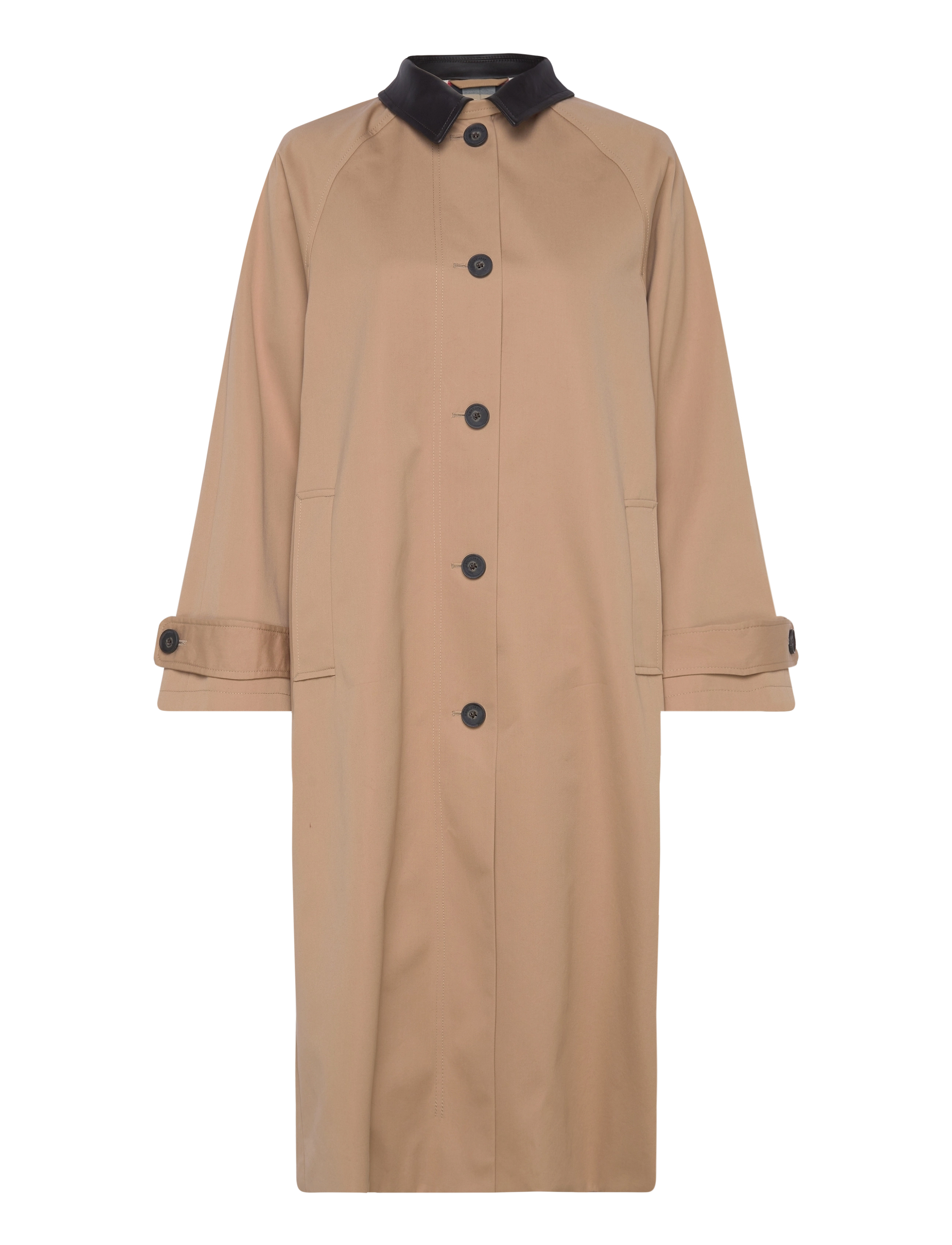 Gant LEATHER COLLAR CAR COAT - Tøj - CARAMEL BEIGE / beige