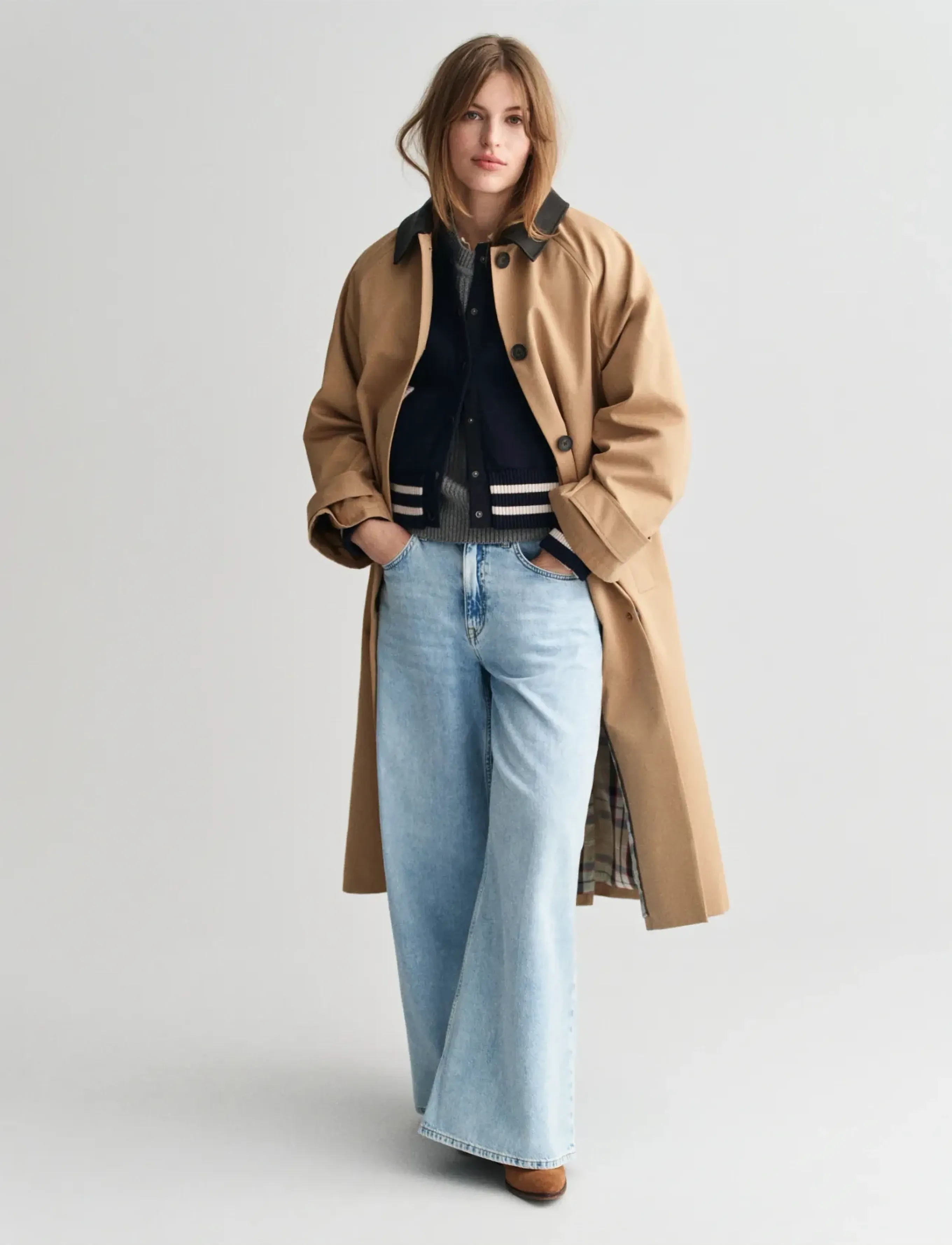 GANT LEATHER COLLAR CAR COAT - Jacken & Mäntel - CARAMEL BEIGE / beige