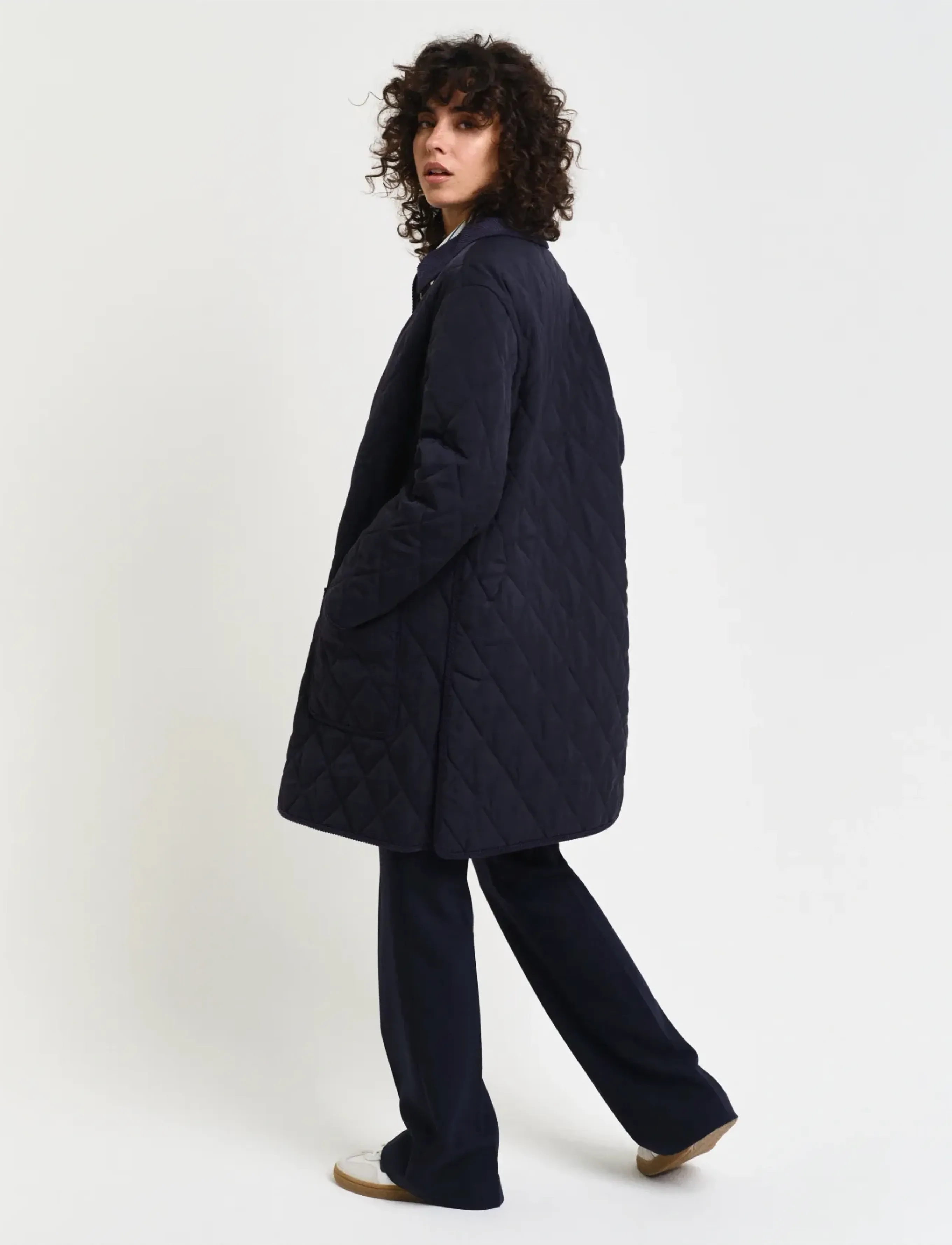 GANT - QUILTED CORD DETAILED COAT - evening blue - 3
