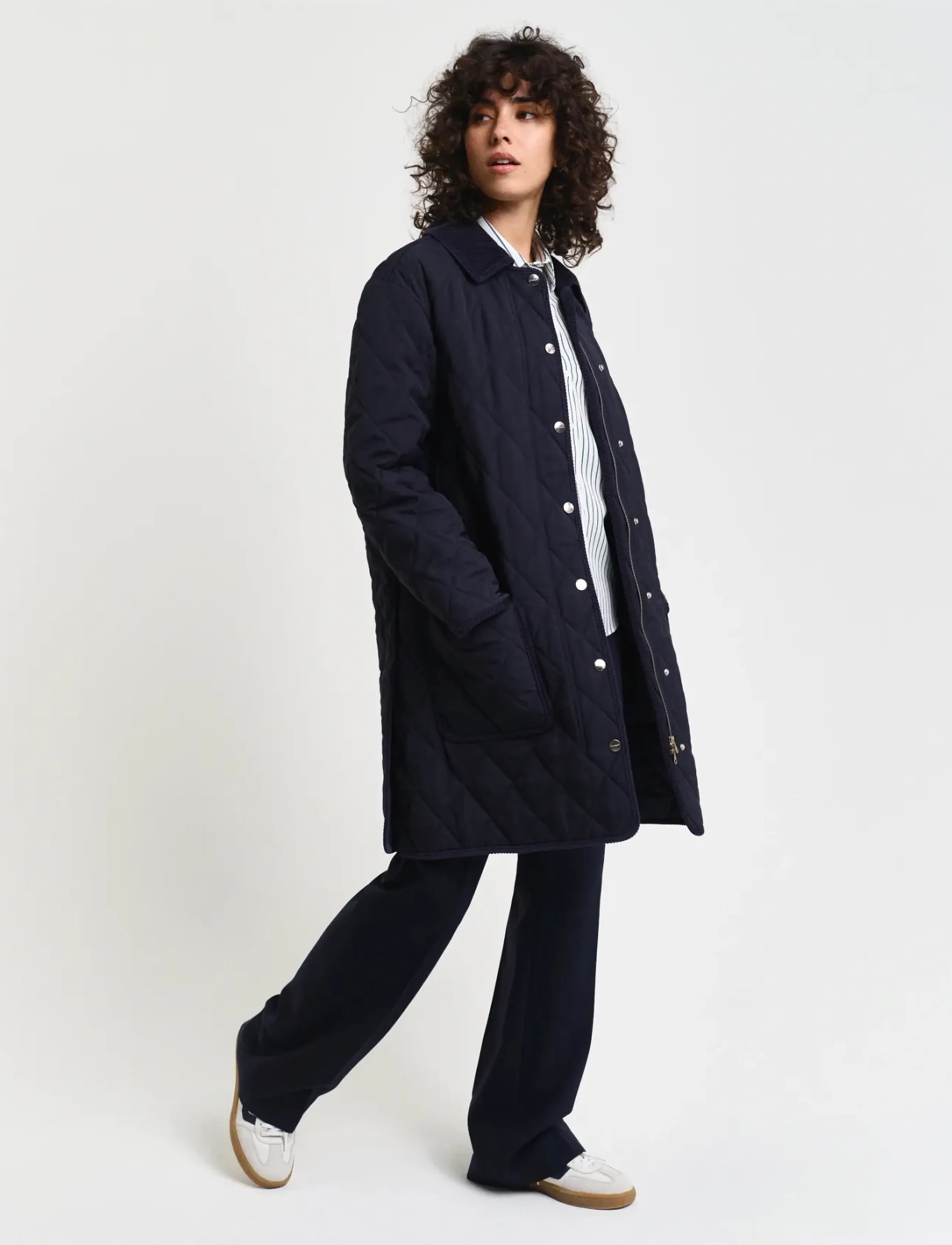 GANT - QUILTED CORD DETAILED COAT - evening blue - 4