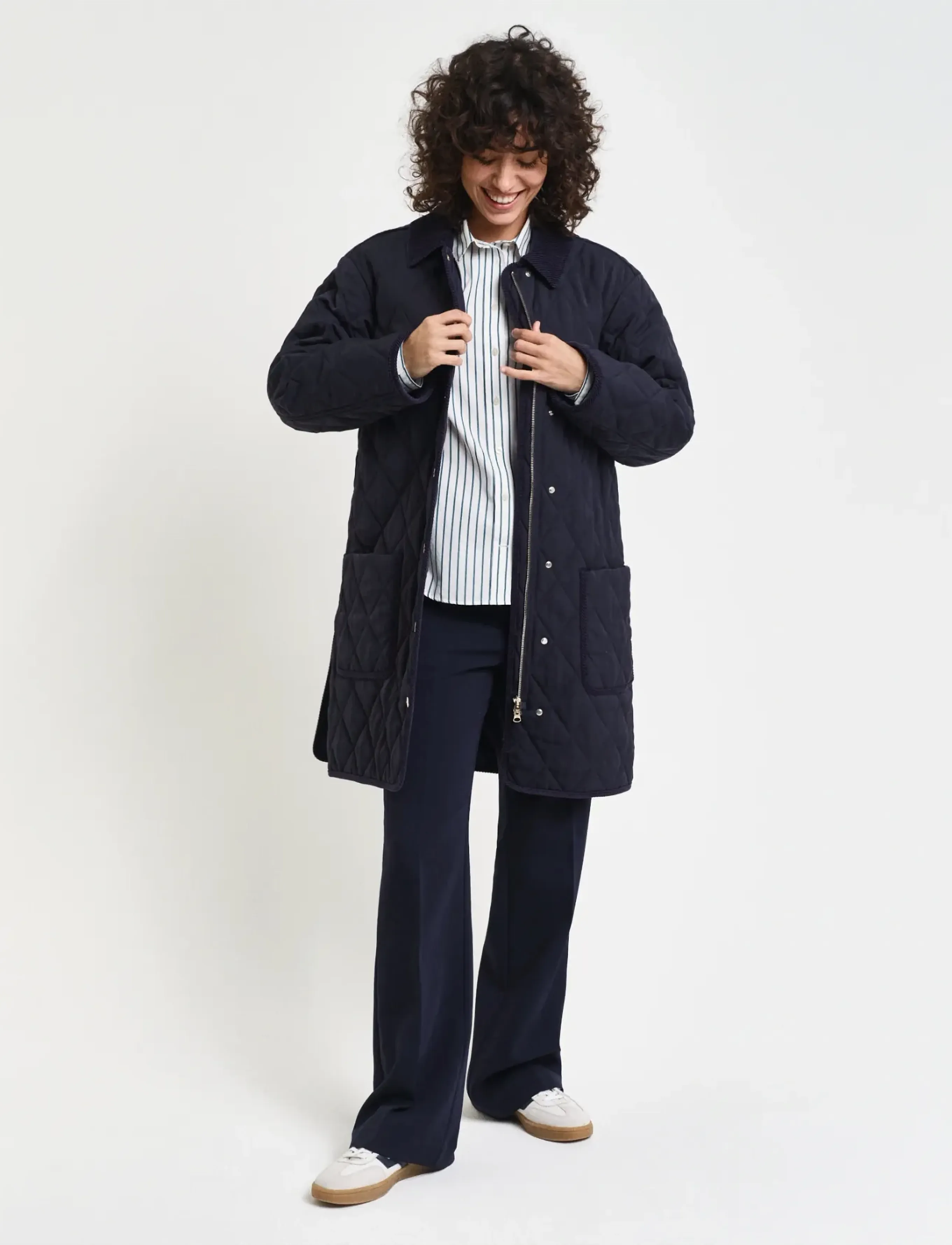 GANT - QUILTED CORD DETAILED COAT - evening blue - 5
