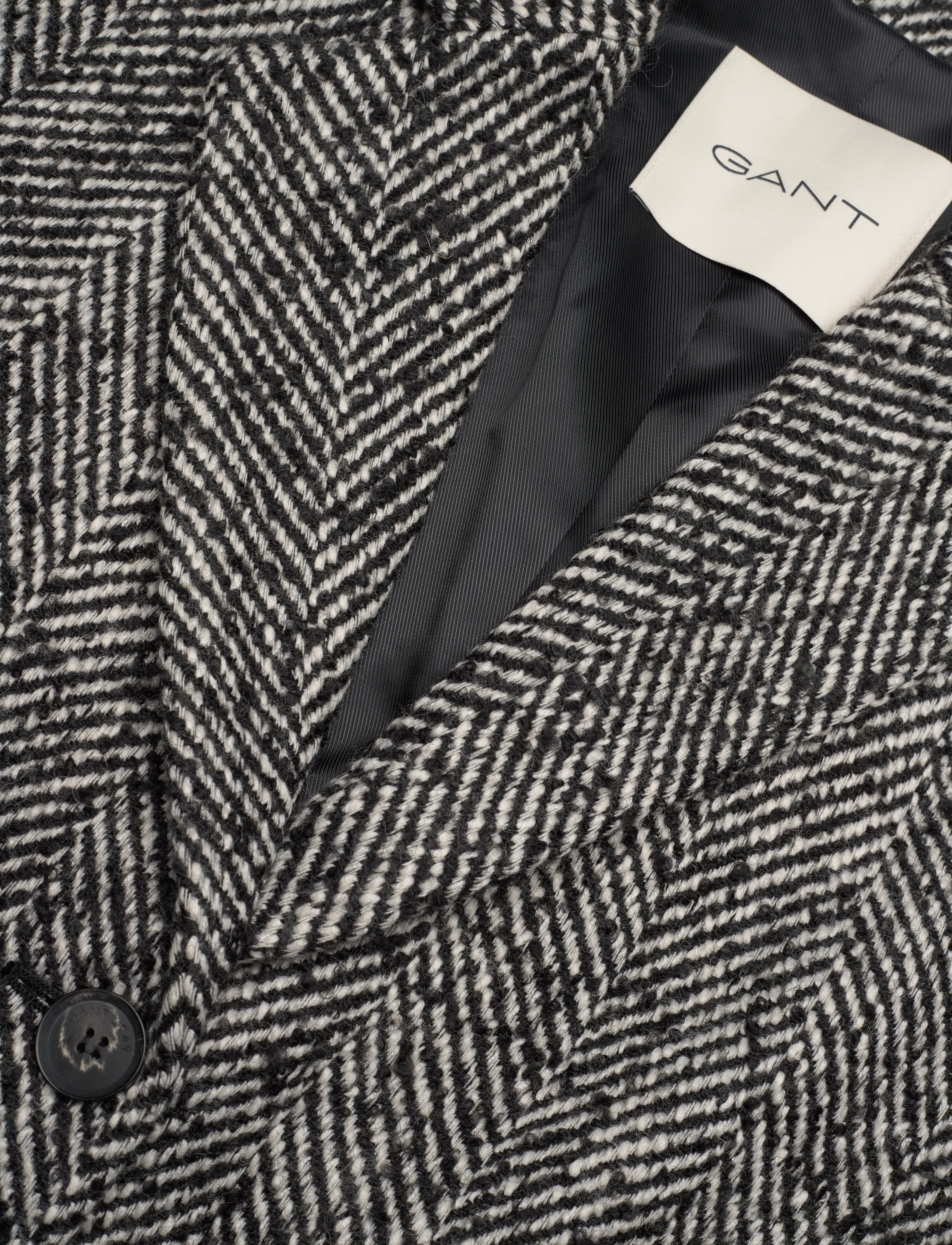 Gant - HERITAGE HERRINGBONE COAT - overtøj - black - 5