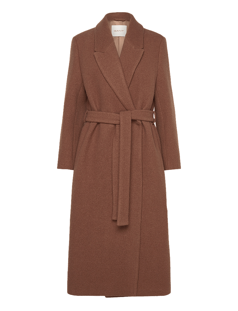 GANT - TEXTURED WRAP COAT - cacao - 1