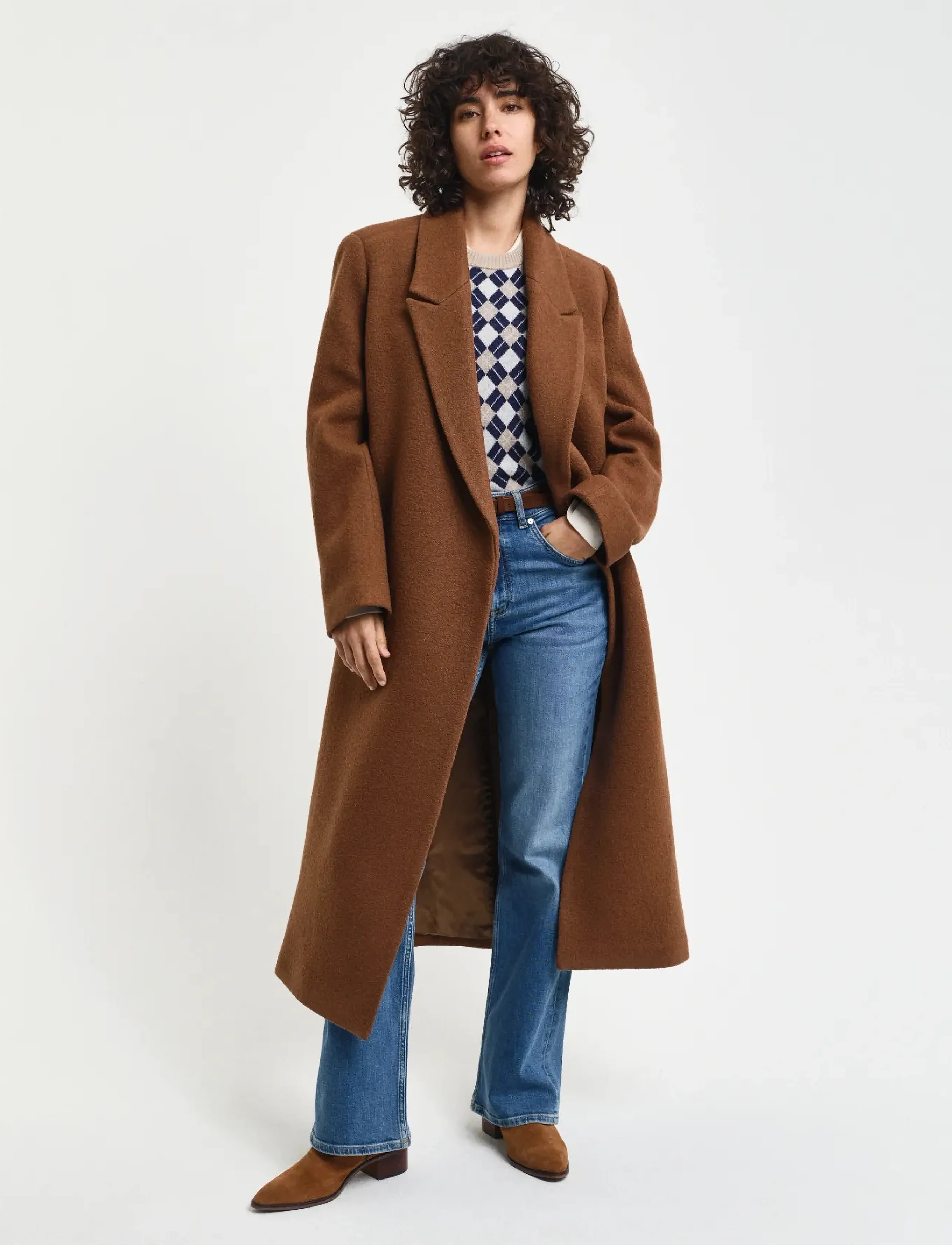 Gant TEXTURED WRAP COAT - Mäntel - CACAO / brown