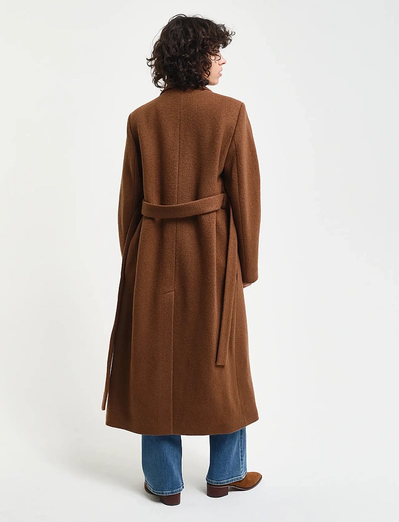 GANT - TEXTURED WRAP COAT - cacao - 3