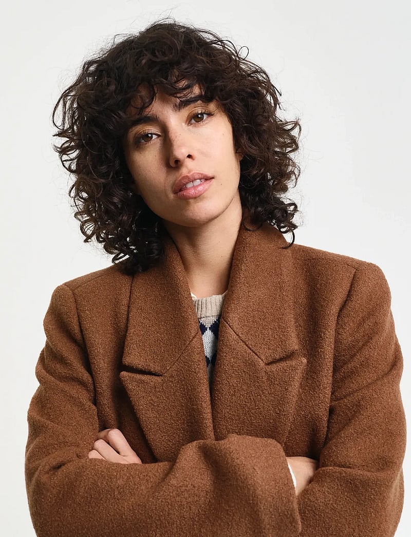 GANT - TEXTURED WRAP COAT - cacao - 4