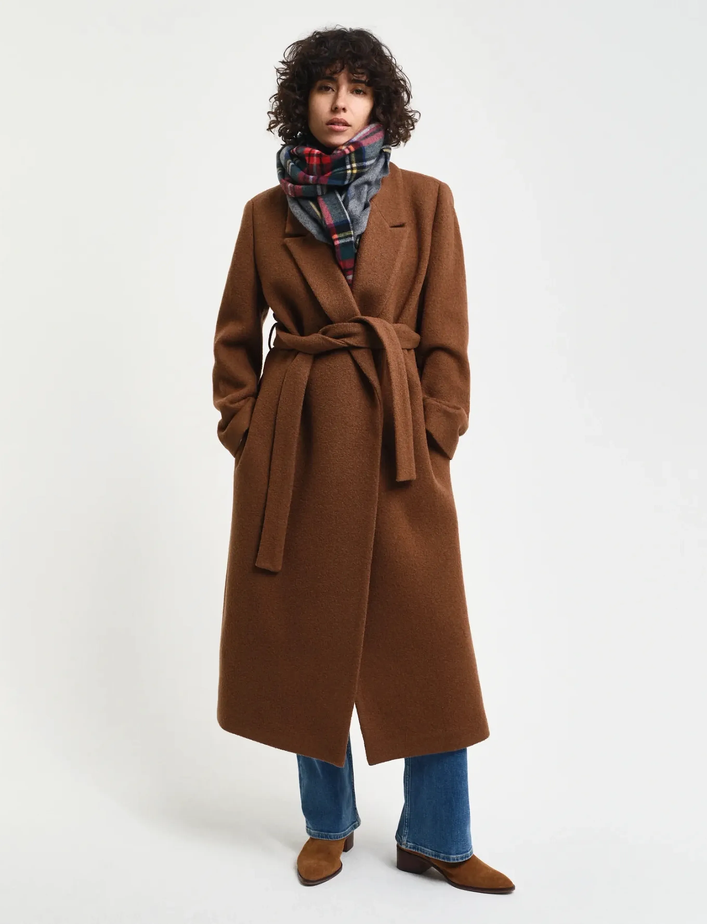 Gant - TEXTURED WRAP COAT - overtøj - cacao - 5