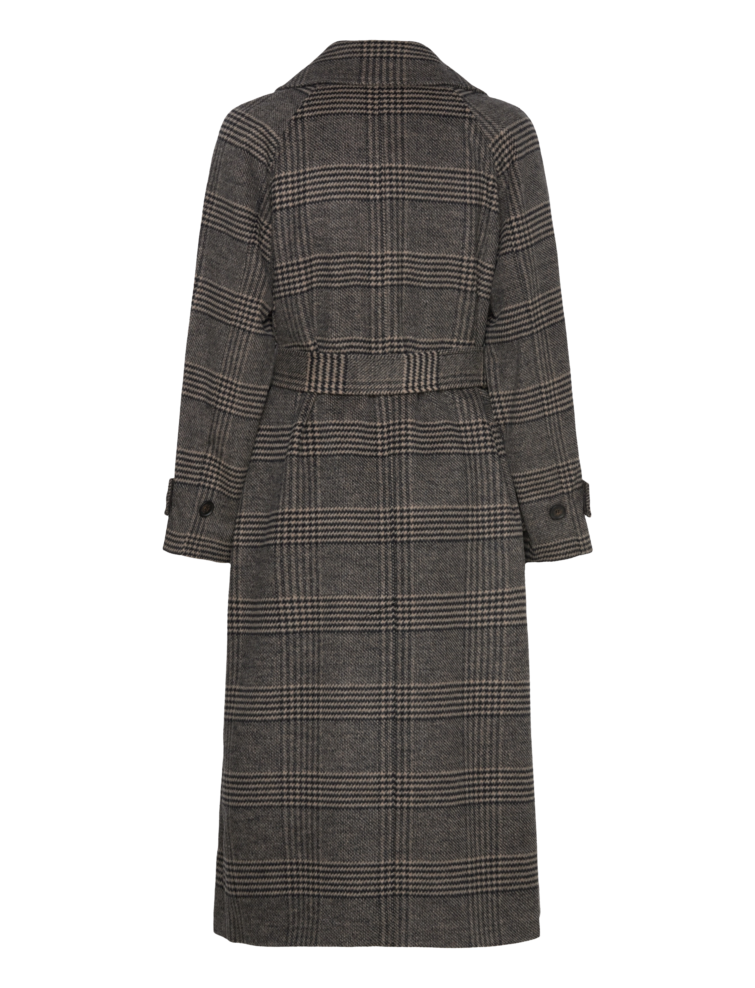 GANT - LARGE CHECKED WOOL TRENCH COAT - black - 2