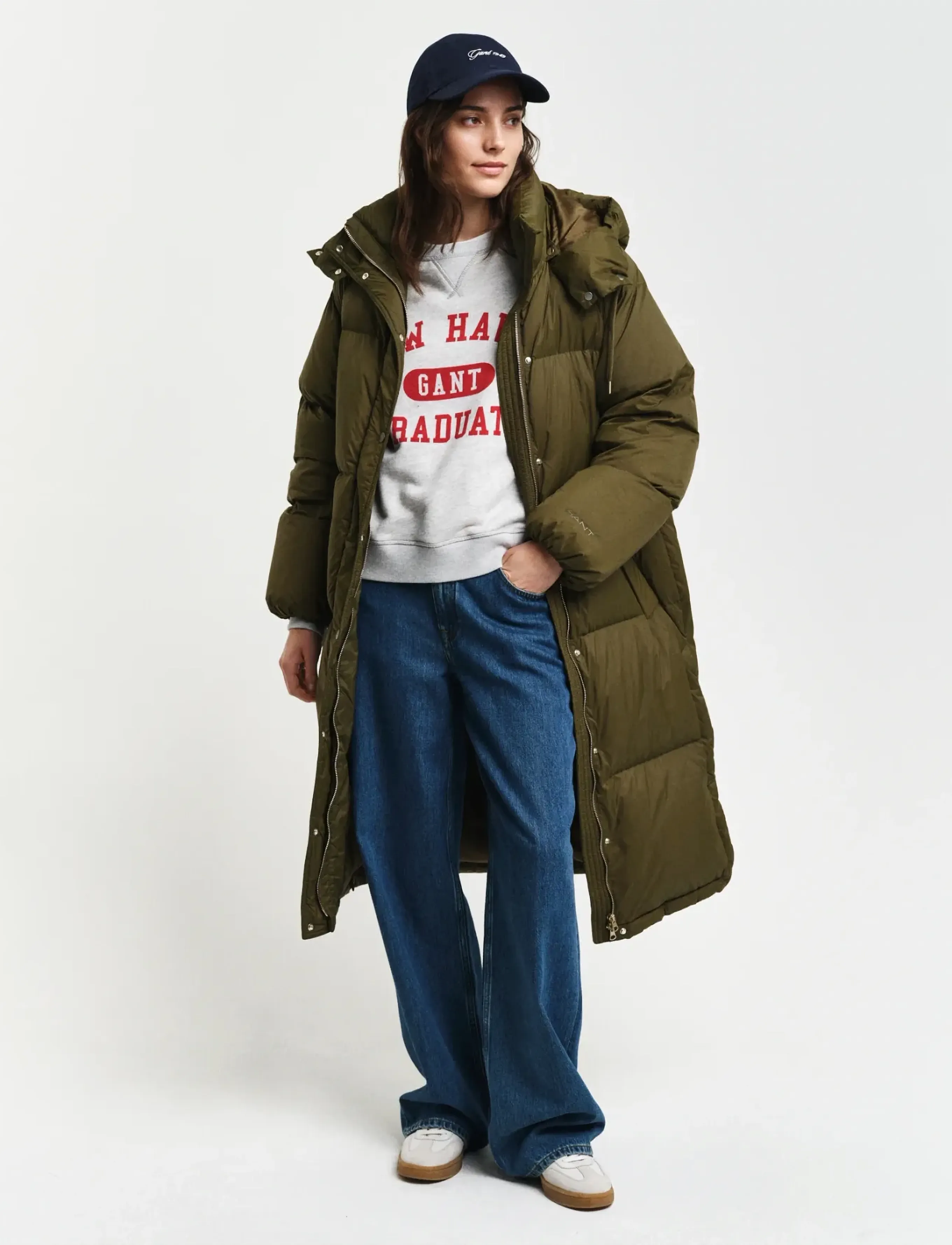Gant FULL LENGTH DOWN COAT - Mäntel - DARK CACTUS / khaki/green