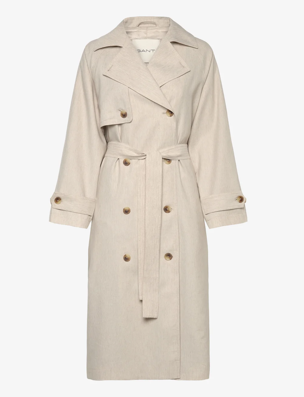 GANT - LINEN BLEND TRENCH COAT - trenchcoats - soft oat - 0