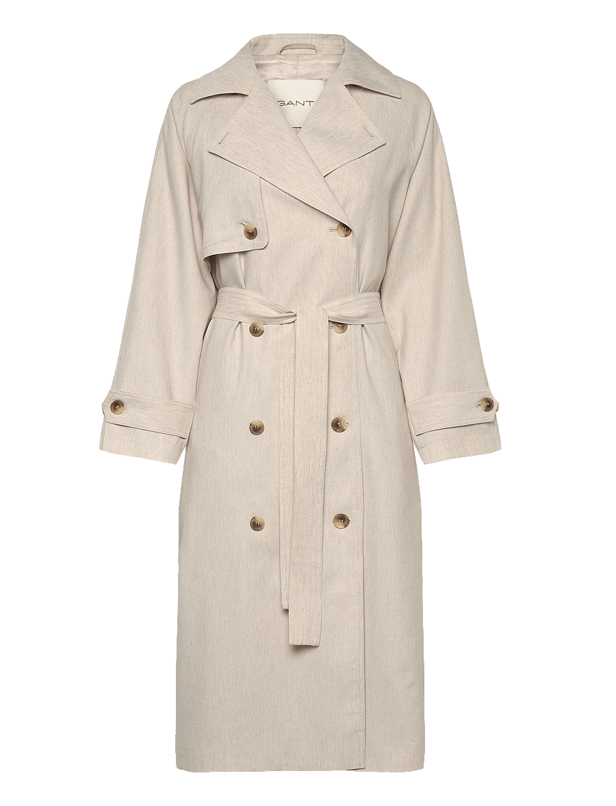 Gant - LINEN BLEND TRENCH COAT - soft oat - 1