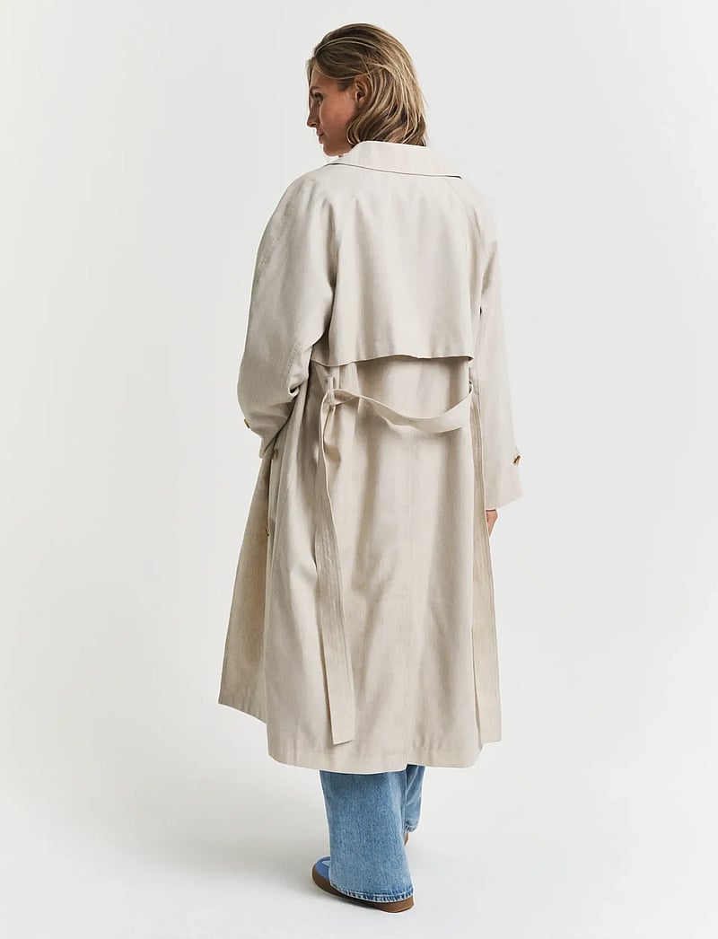 GANT - LINEN BLEND TRENCH COAT - soft oat - 4