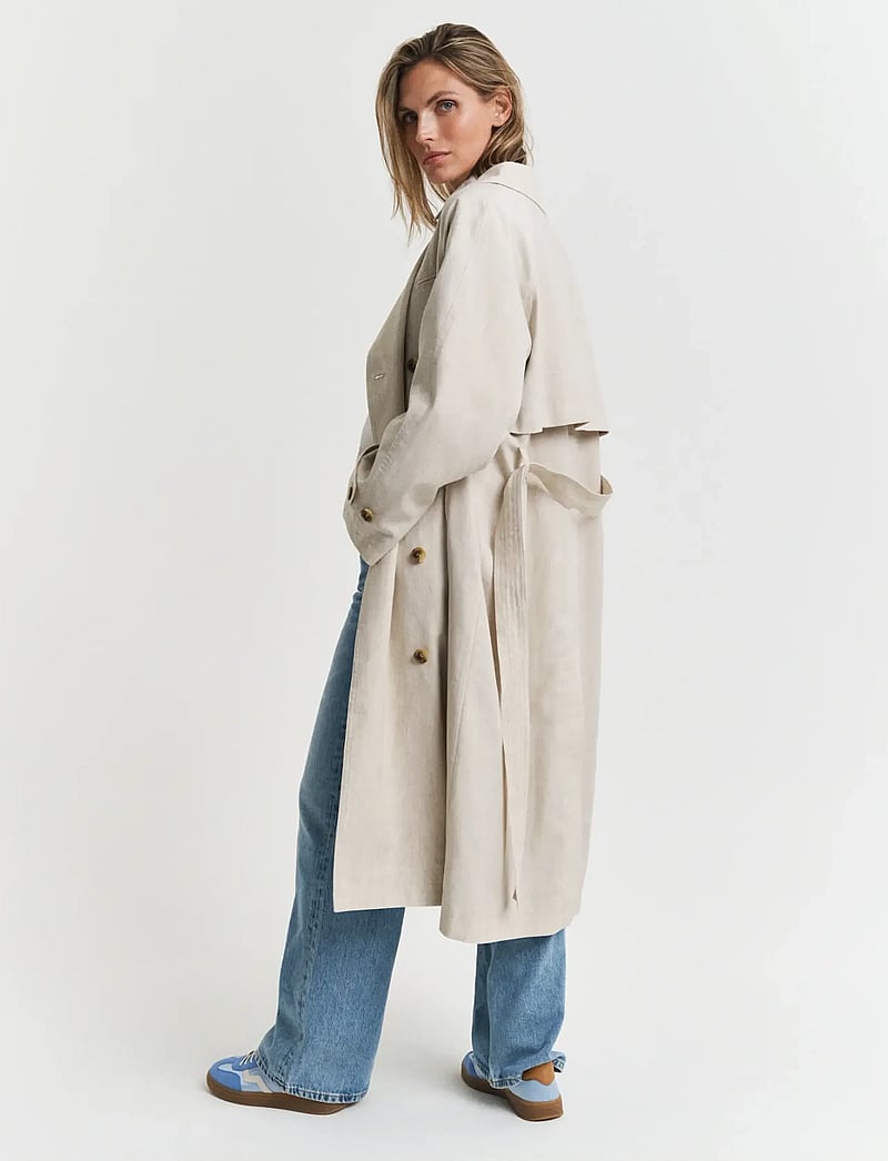 GANT - LINEN BLEND TRENCH COAT - soft oat - 5