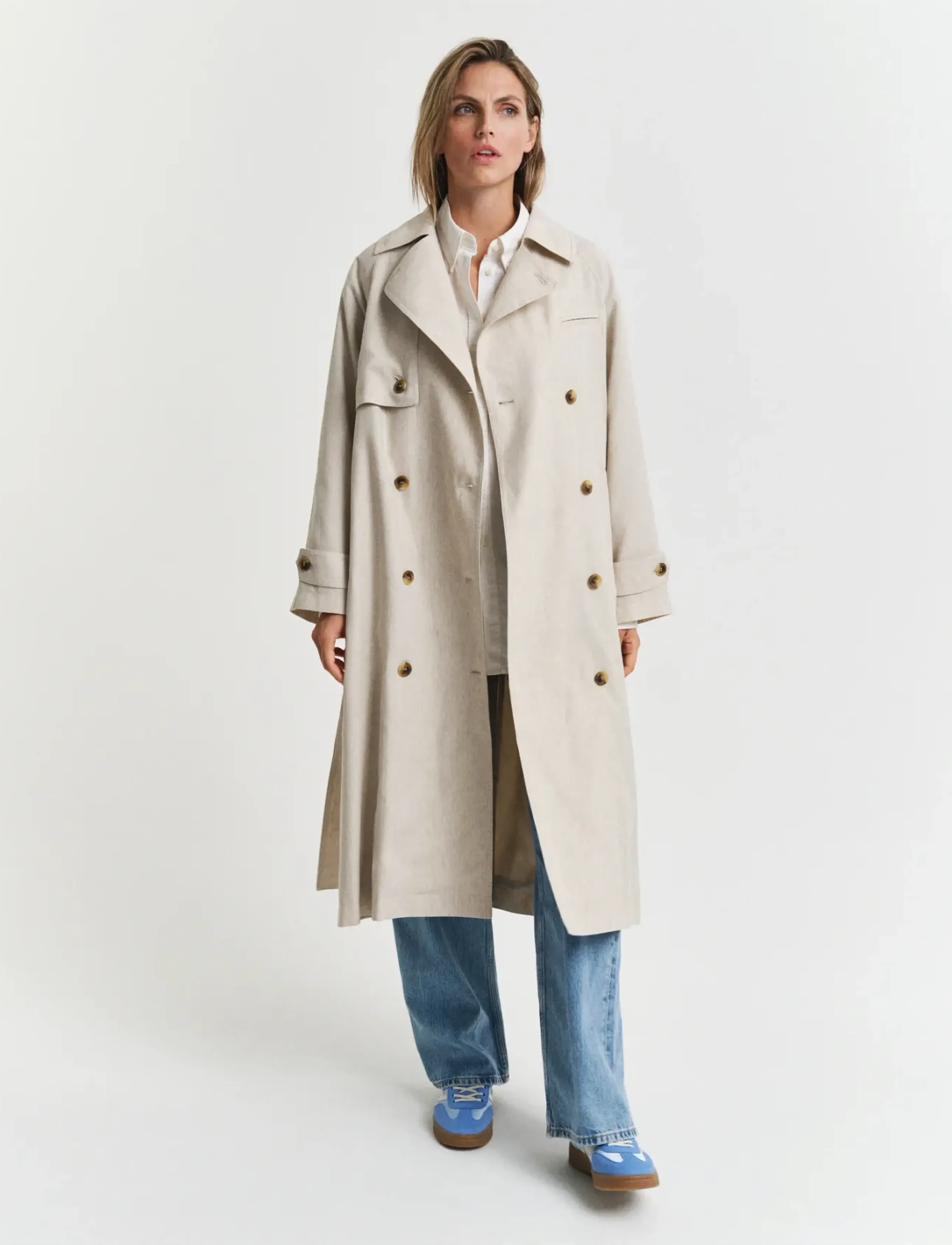 Gant Linen Blend Trench Coat kappor & rockar dam – bild 4