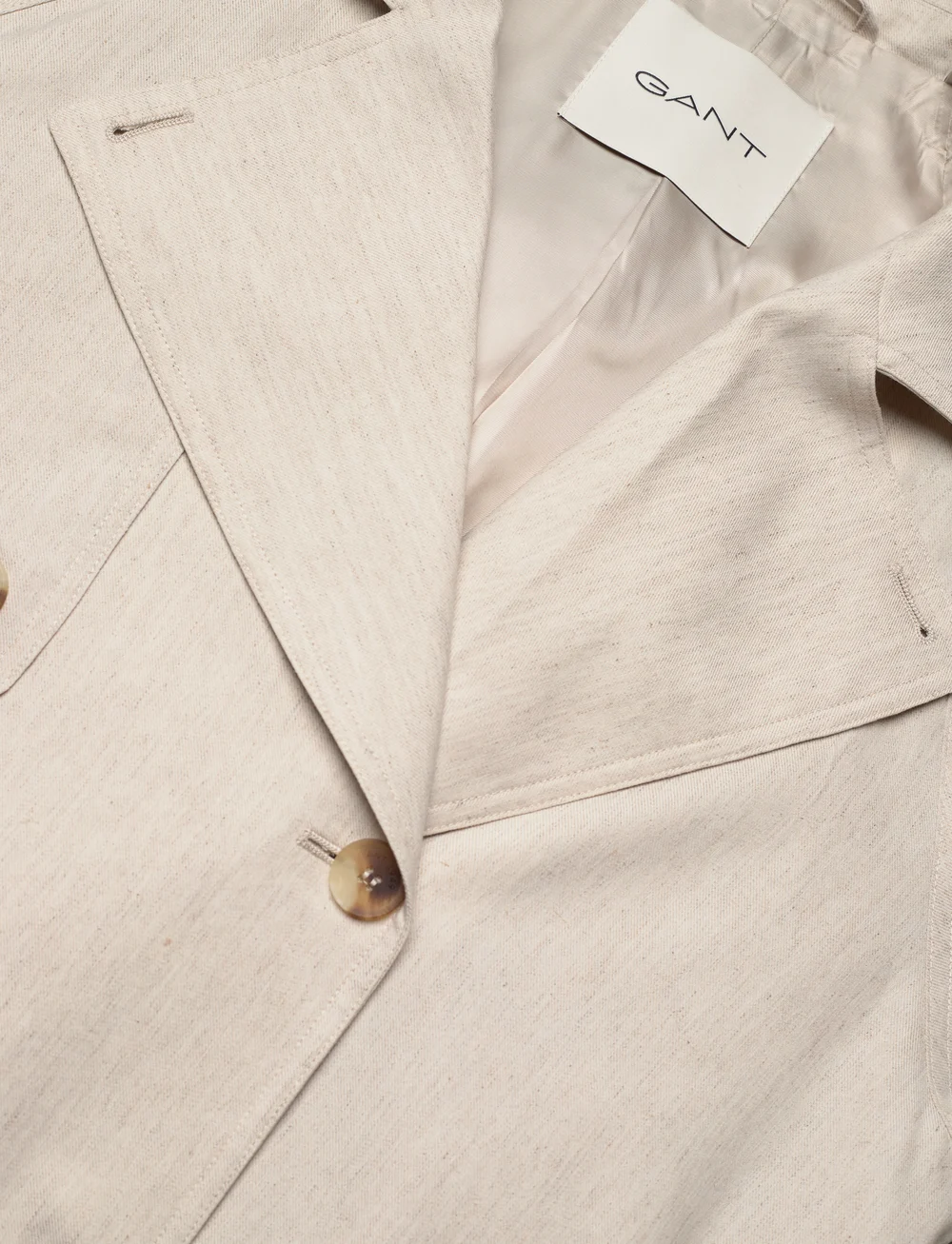 GANT - LINEN BLEND TRENCH COAT - trenchcoats - soft oat - 3