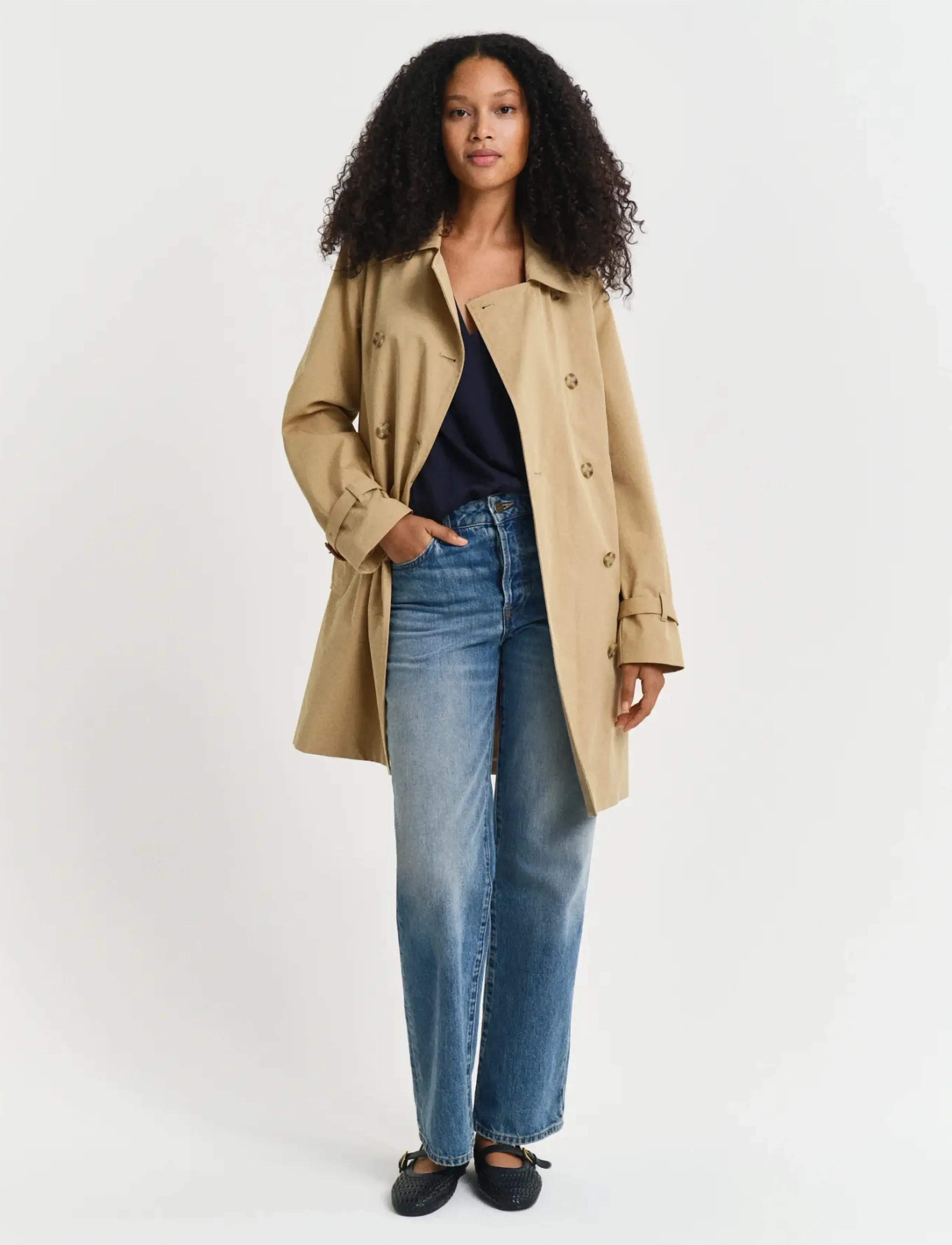 Gant Cotton Trench Coat, M, Coats, Braun - Frauen