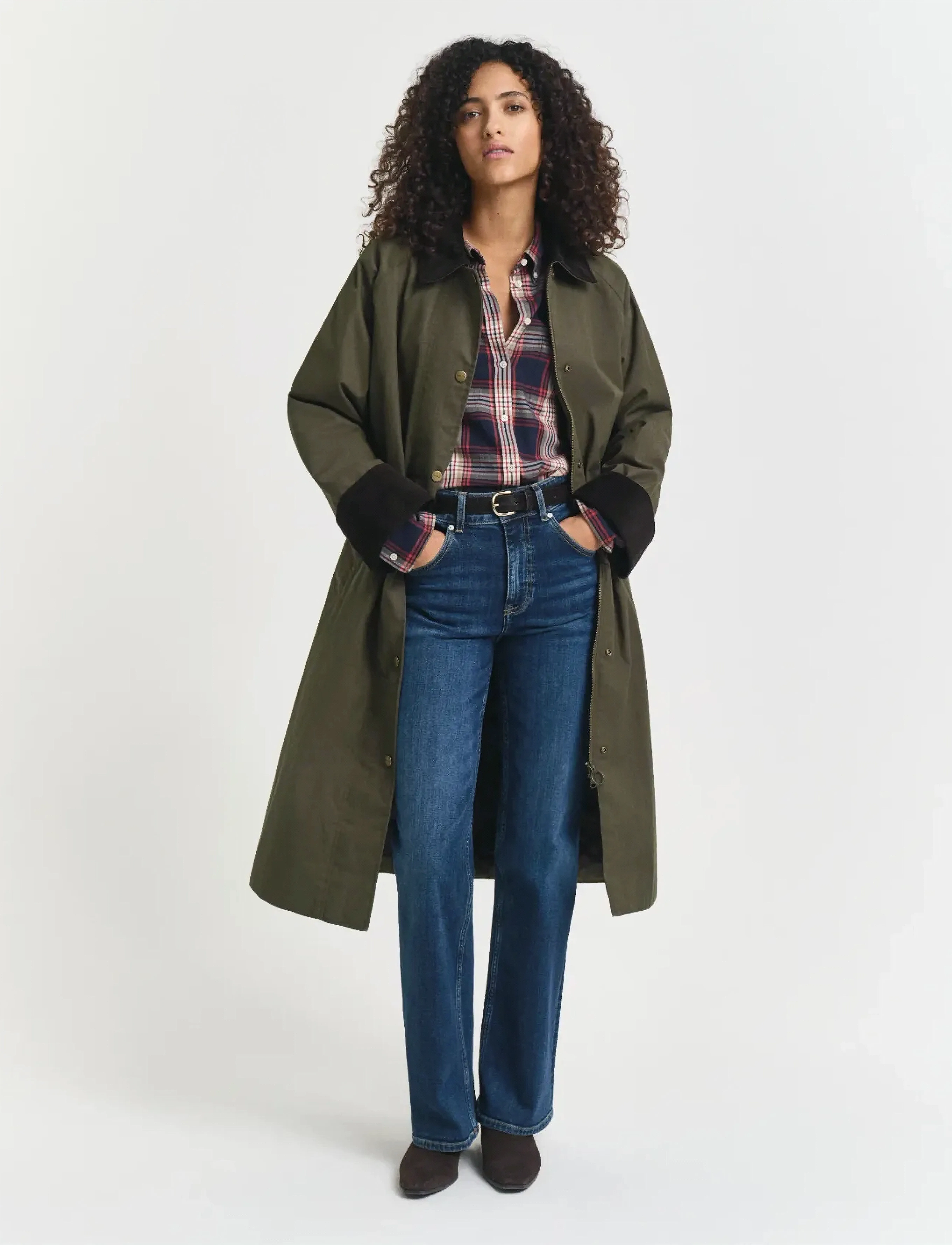 Gant WAXED COTTON RELAXED CAR COAT - Wintermäntel - DARK MOSS GREEN / khaki/green