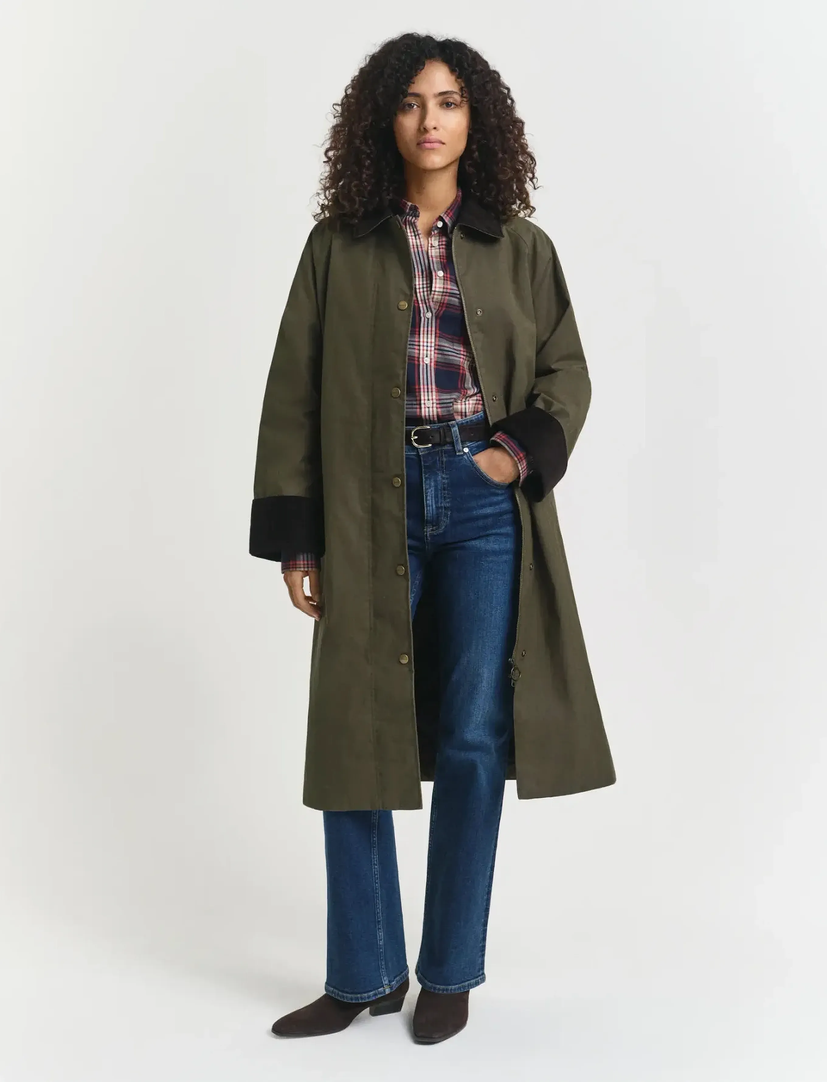 Gant - WAXED COTTON RELAXED CAR COAT - dark moss green - 4