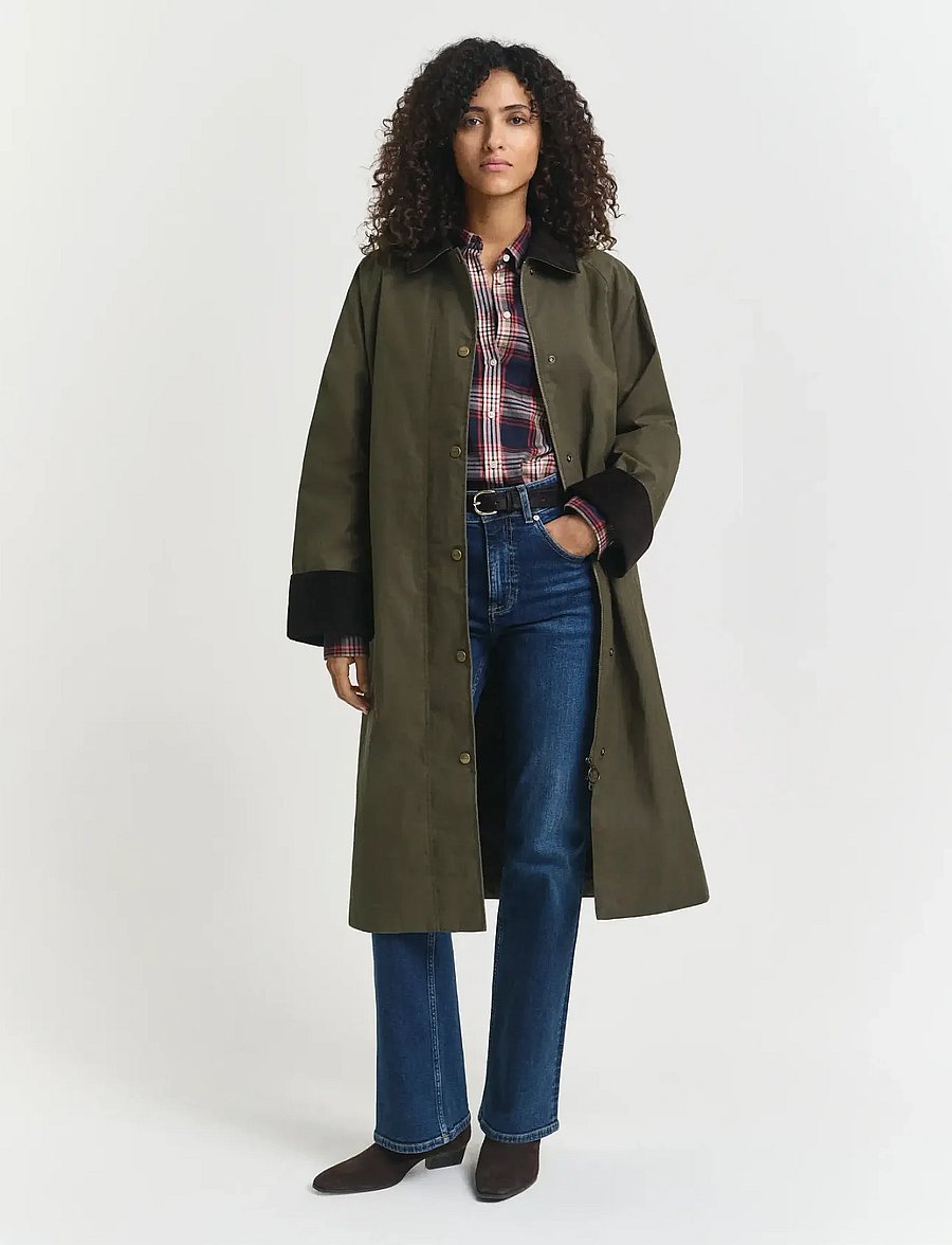 Gant - WAXED COTTON RELAXED CAR COAT - dark moss green - 4
