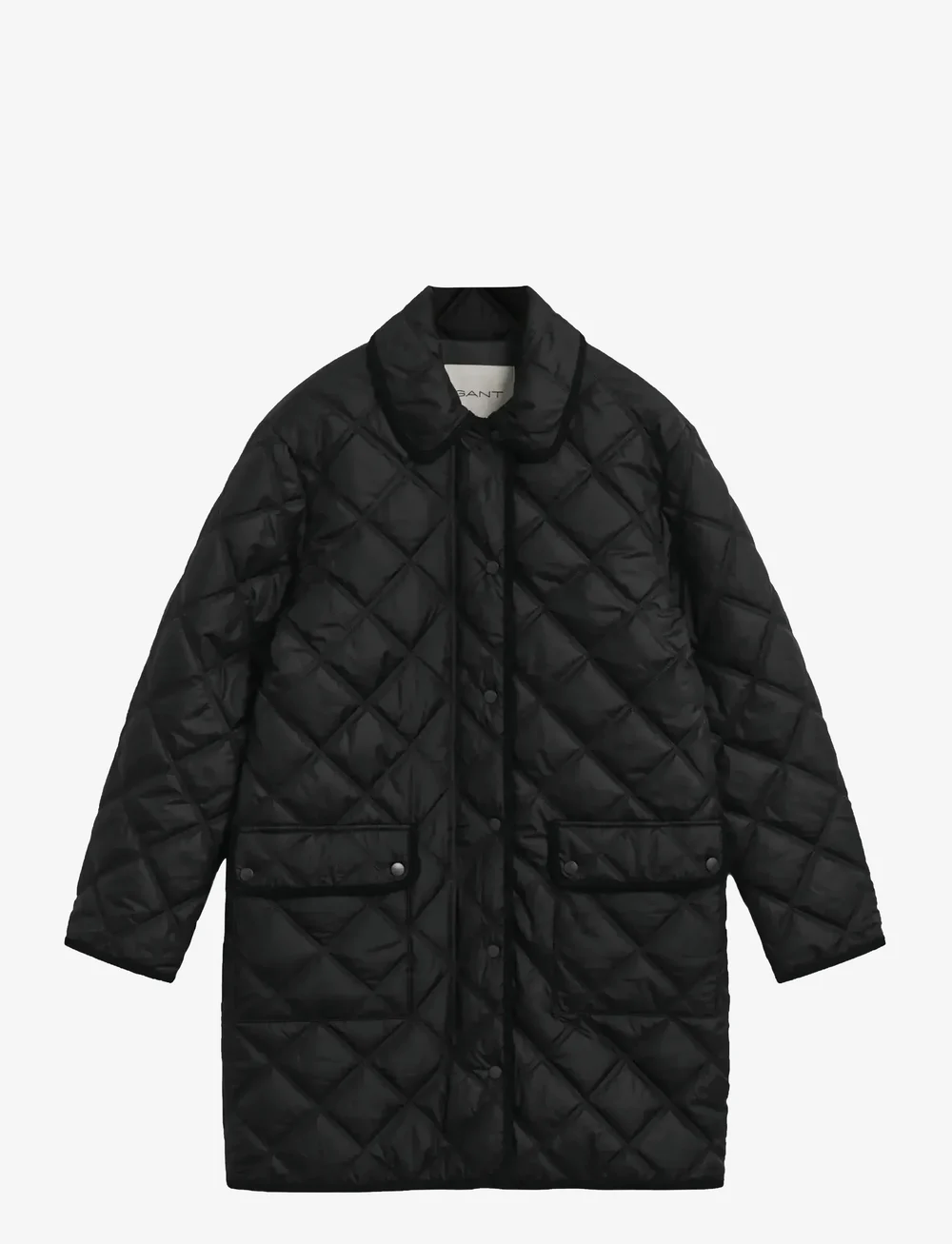 GANT - QUILTED COAT WITH CORD TRIM - quilted jassen - black - 1