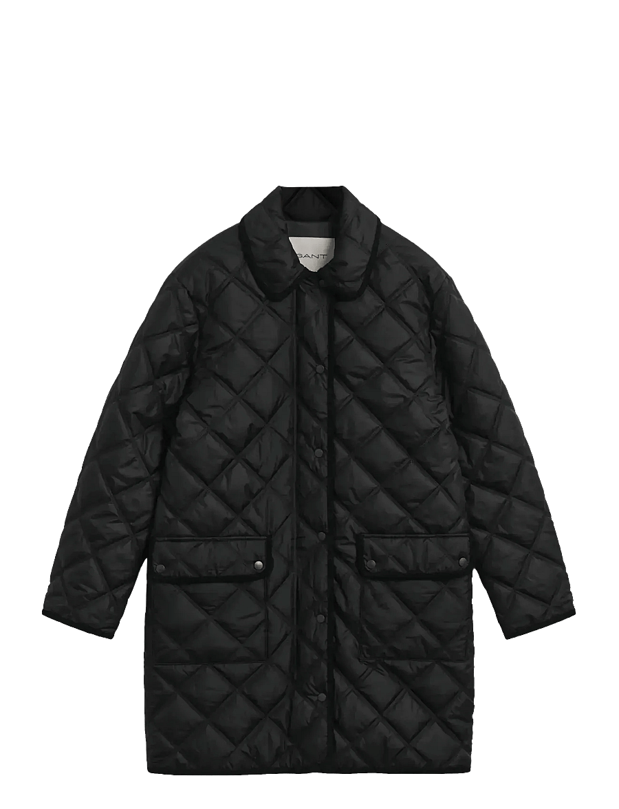 Gant - QUILTED COAT WITH CORD TRIM - quilted jassen - black - 1