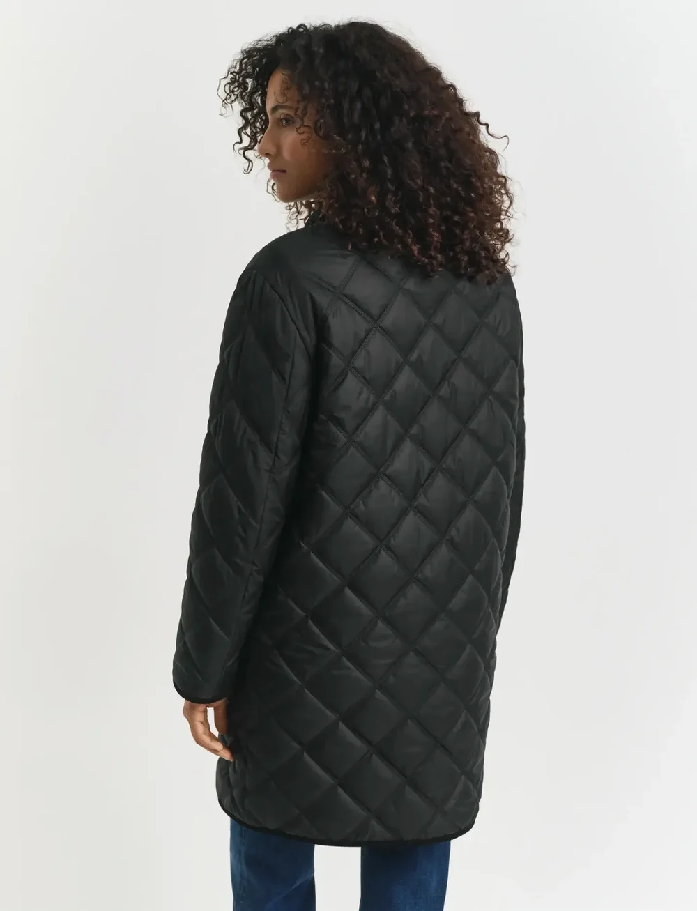 GANT - QUILTED COAT WITH CORD TRIM - quilted jassen - black - 2