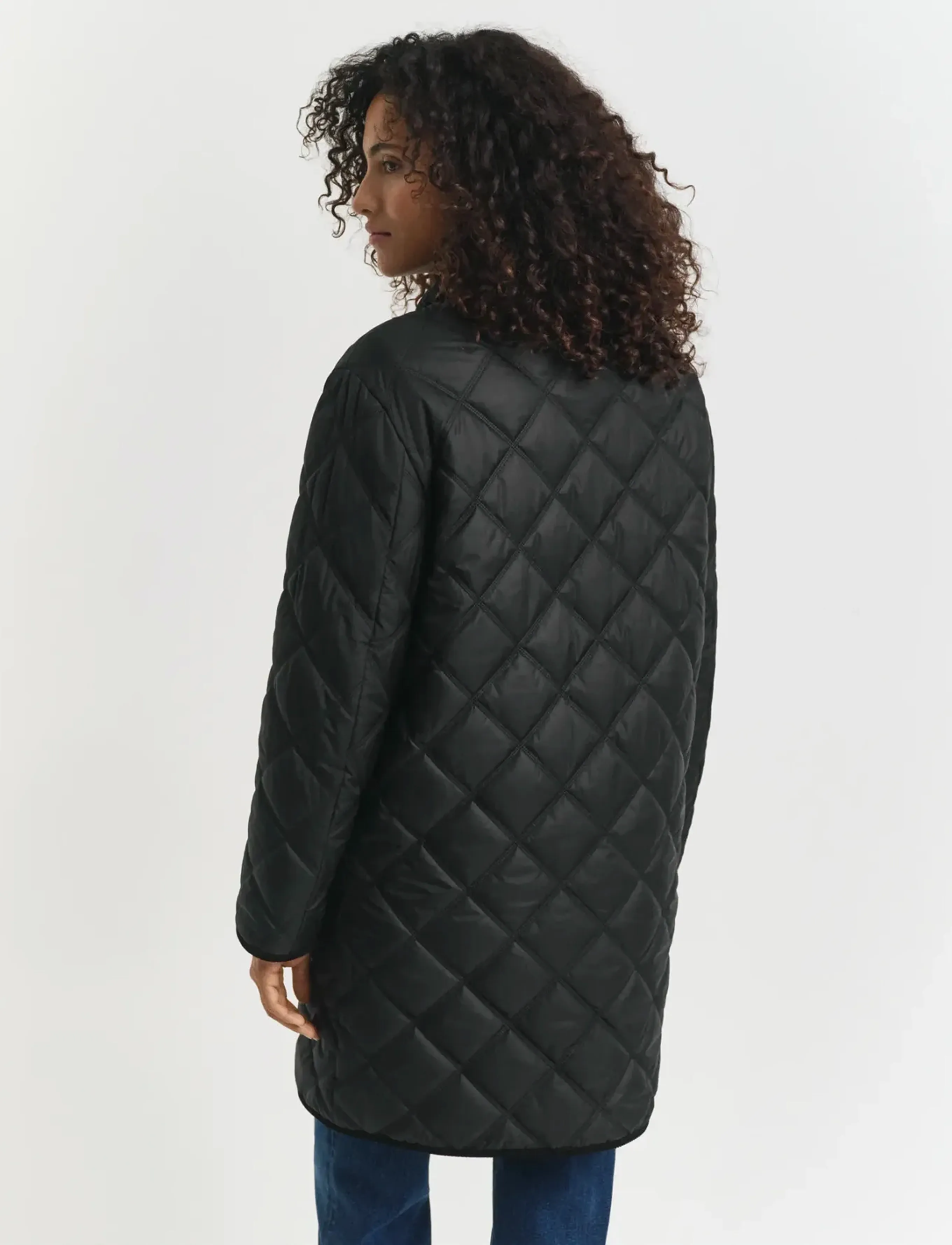 Gant - QUILTED COAT WITH CORD TRIM - spring jackets - black - 2