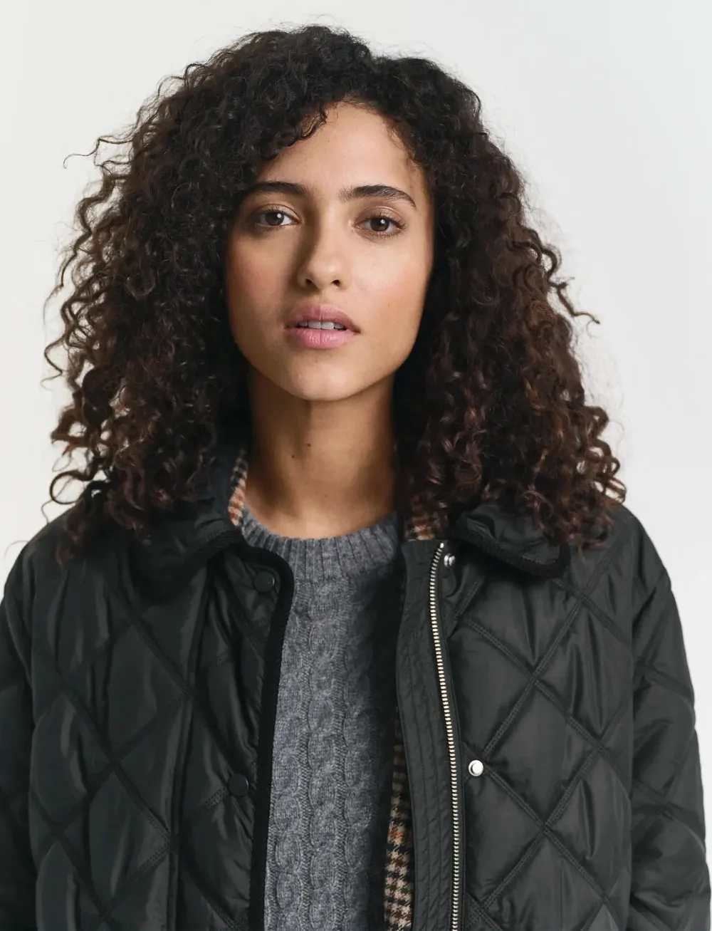 GANT - QUILTED COAT WITH CORD TRIM - quilted jassen - black - 5