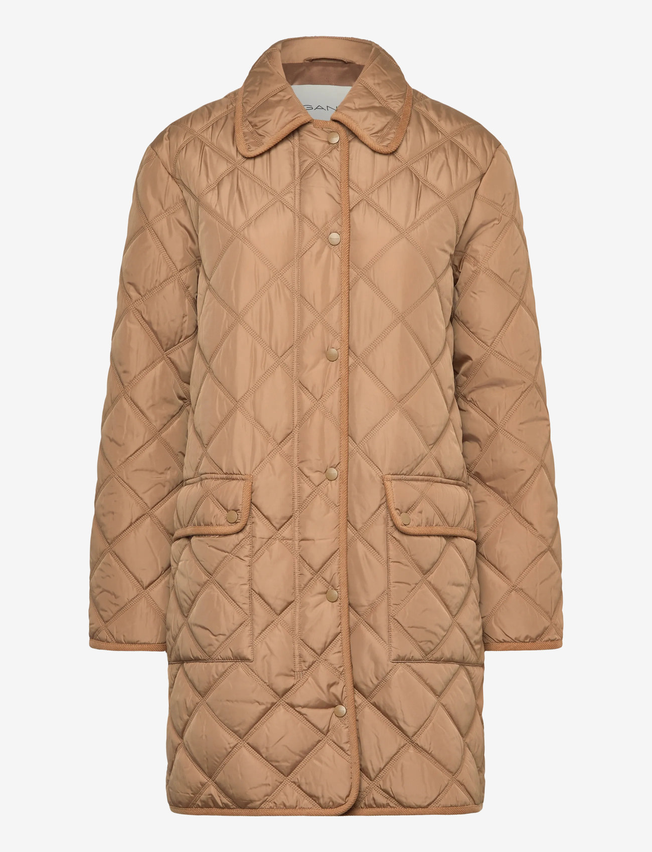 GANT - QUILTED COAT WITH CORD TRIM - steppjacken - warm khaki - 0