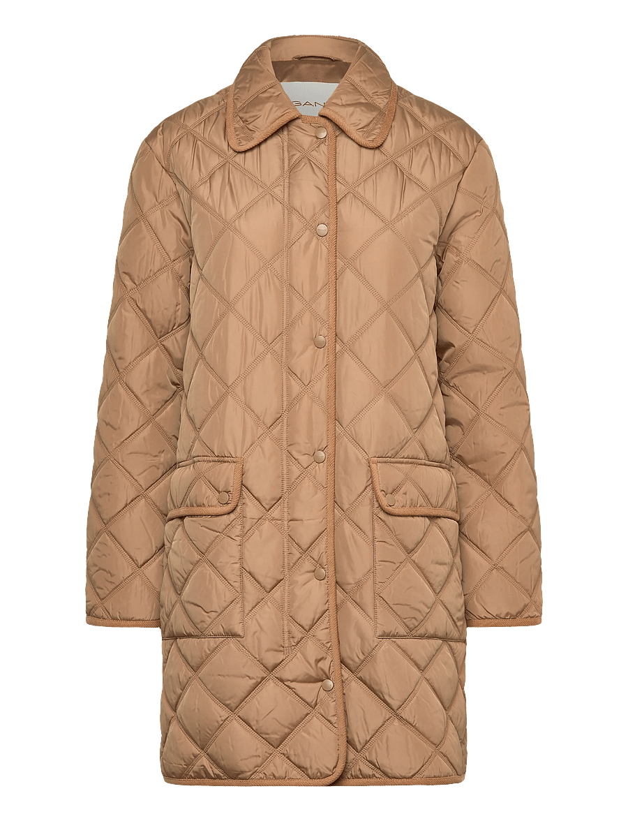 Gant - QUILTED COAT WITH CORD TRIM - forårsjakker - warm khaki - 0
