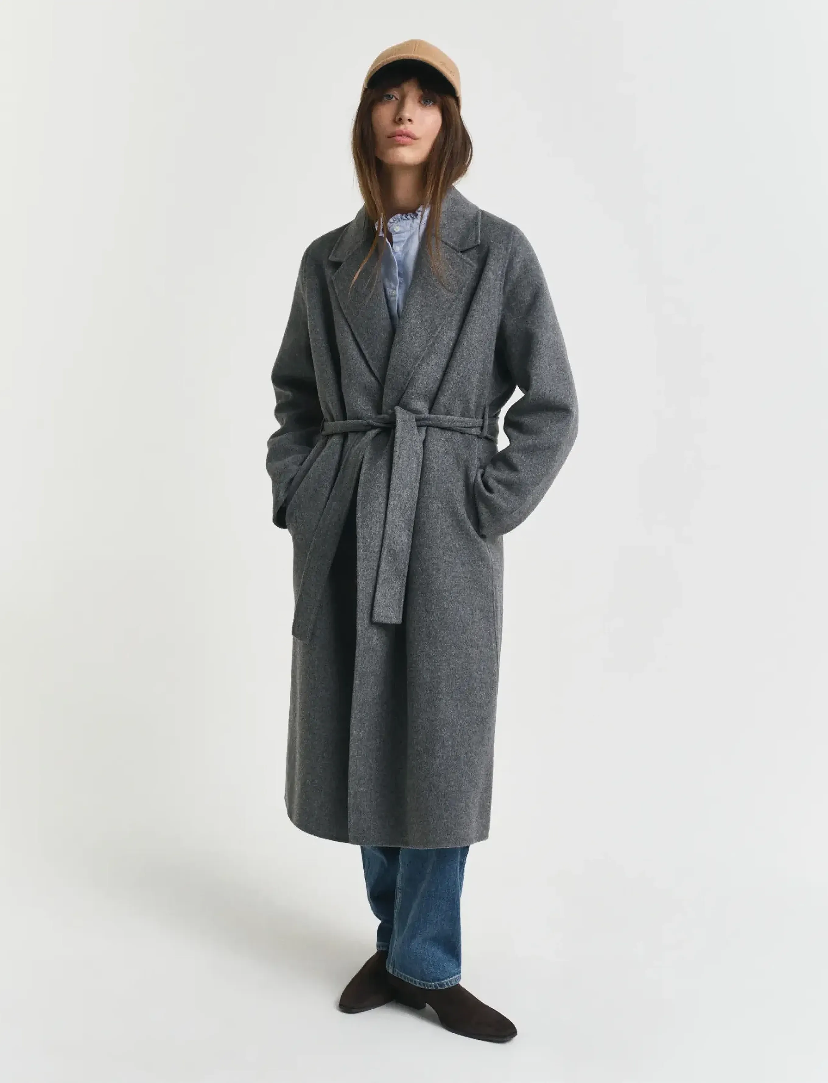 Gant Handstitched Belted Coat, Kvinder, Bæltefrakke, Multi/mønstret, Str: M
