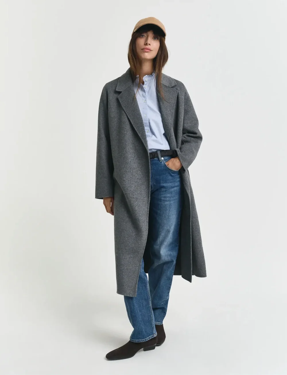 GANT - HANDSTITCHED BELTED COAT - wollmäntel - charcoal melange - 3